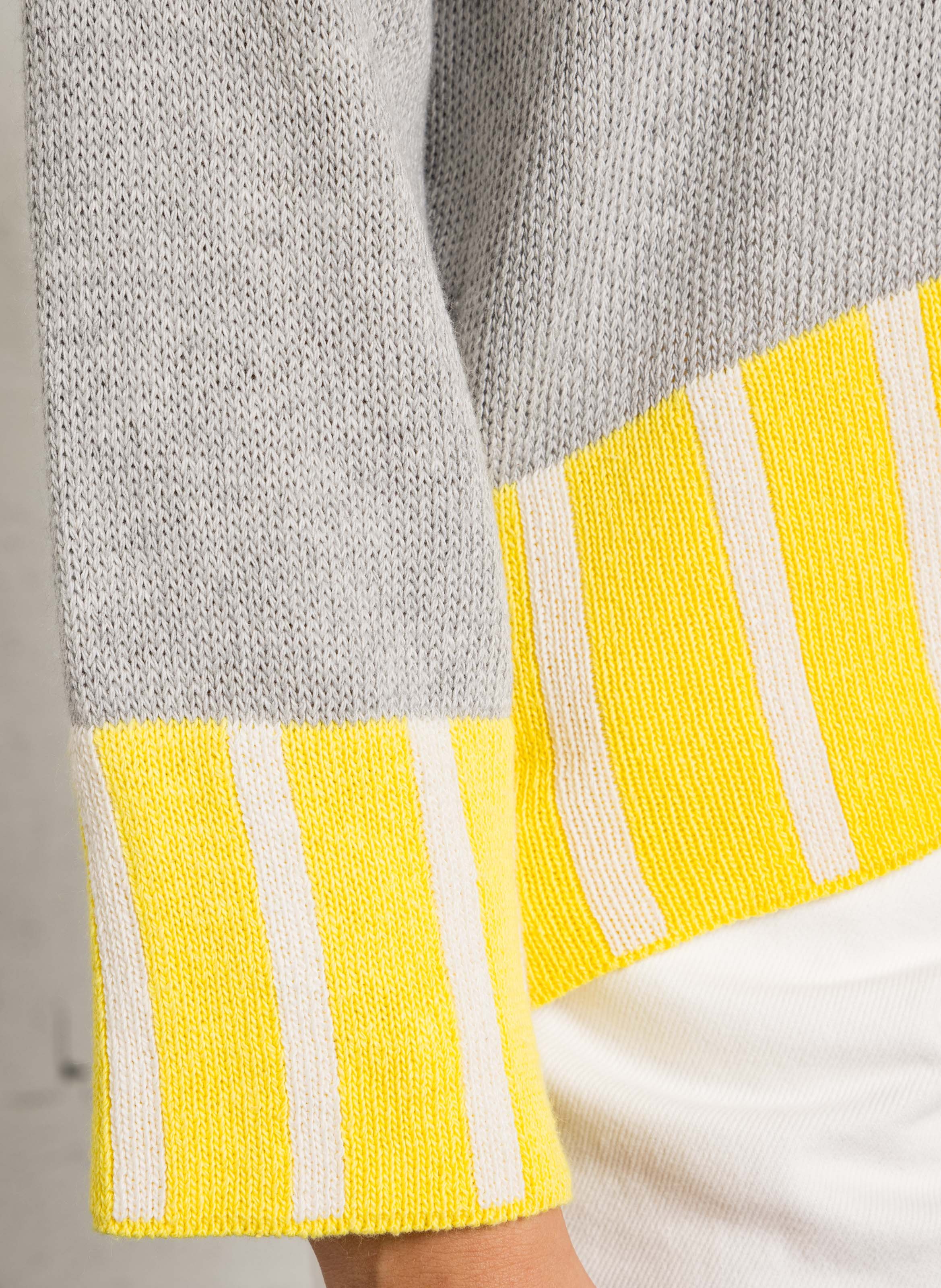 High-neck cotton-blend sweater DR BLOOM Silver