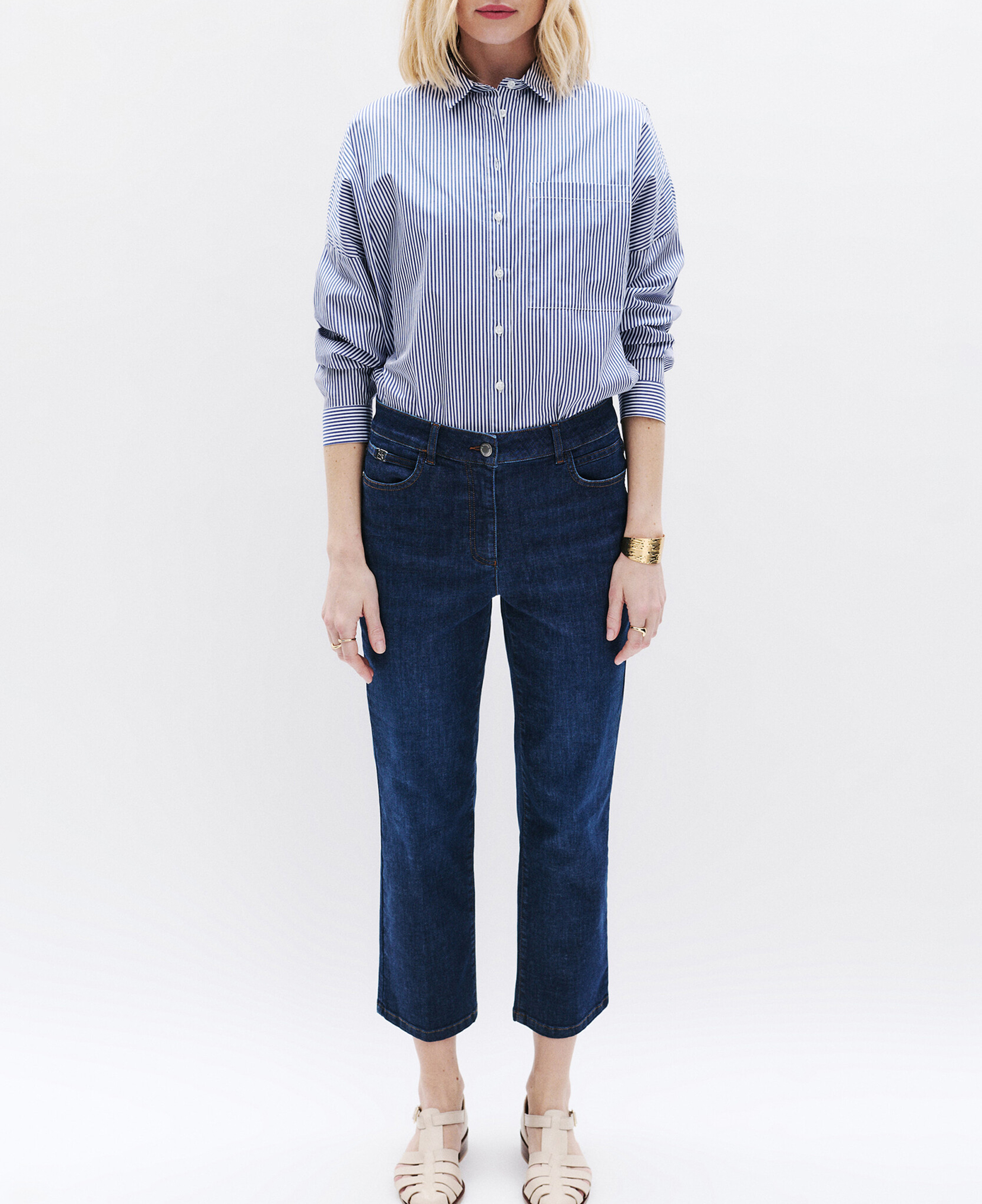 Denim driekwartbroek CAROLL Blauw