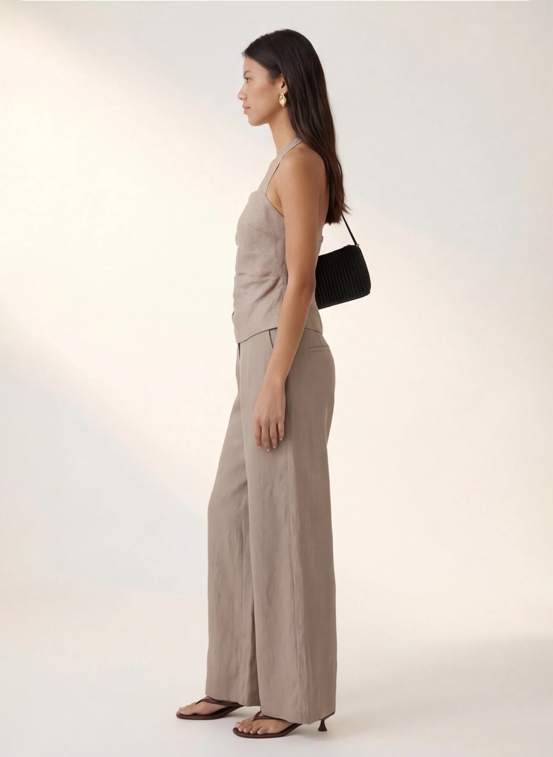 Linen bustier top KOOKAI Brown