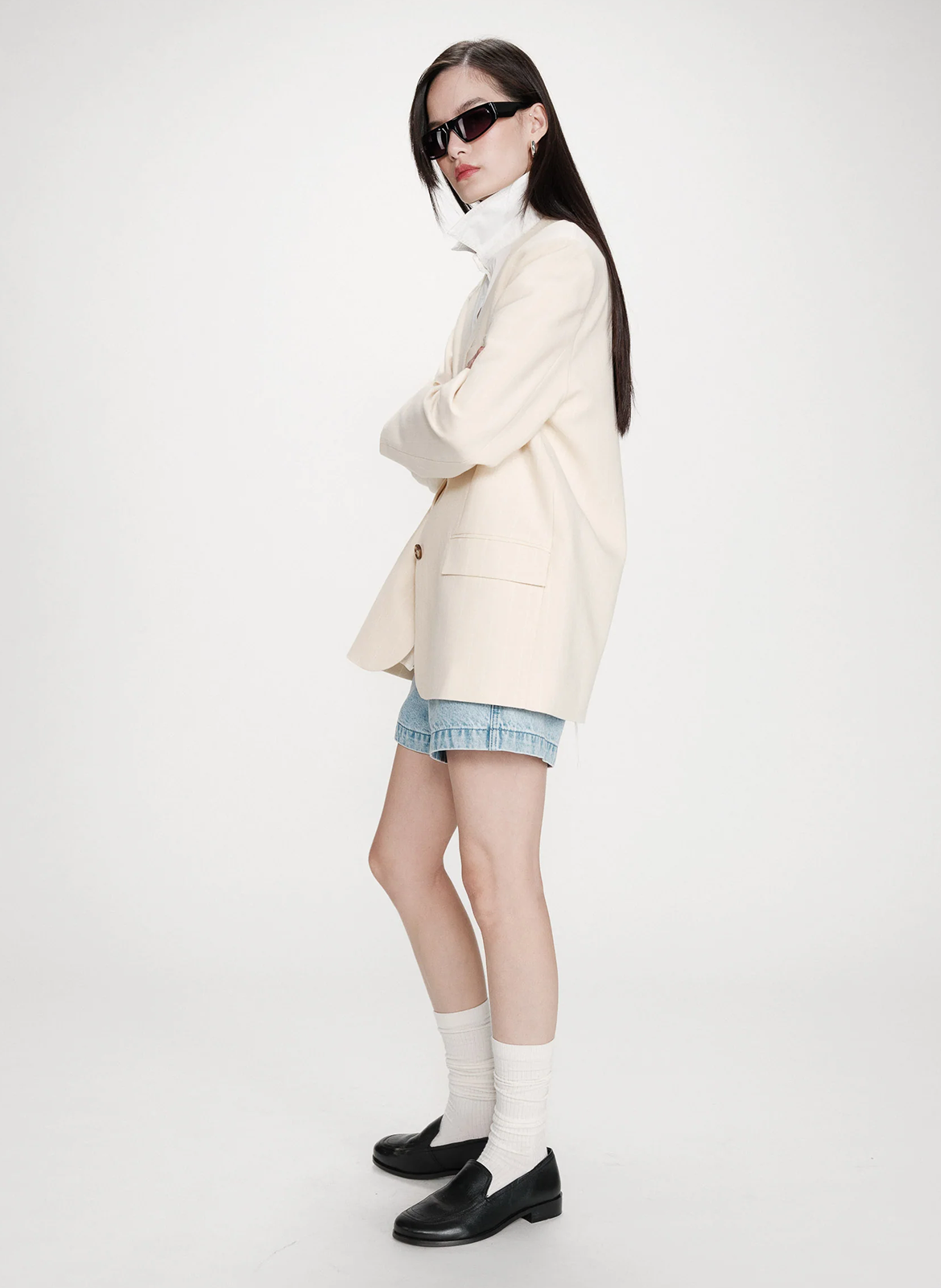 Plain straight blazer GRACE ET MILA Yellow