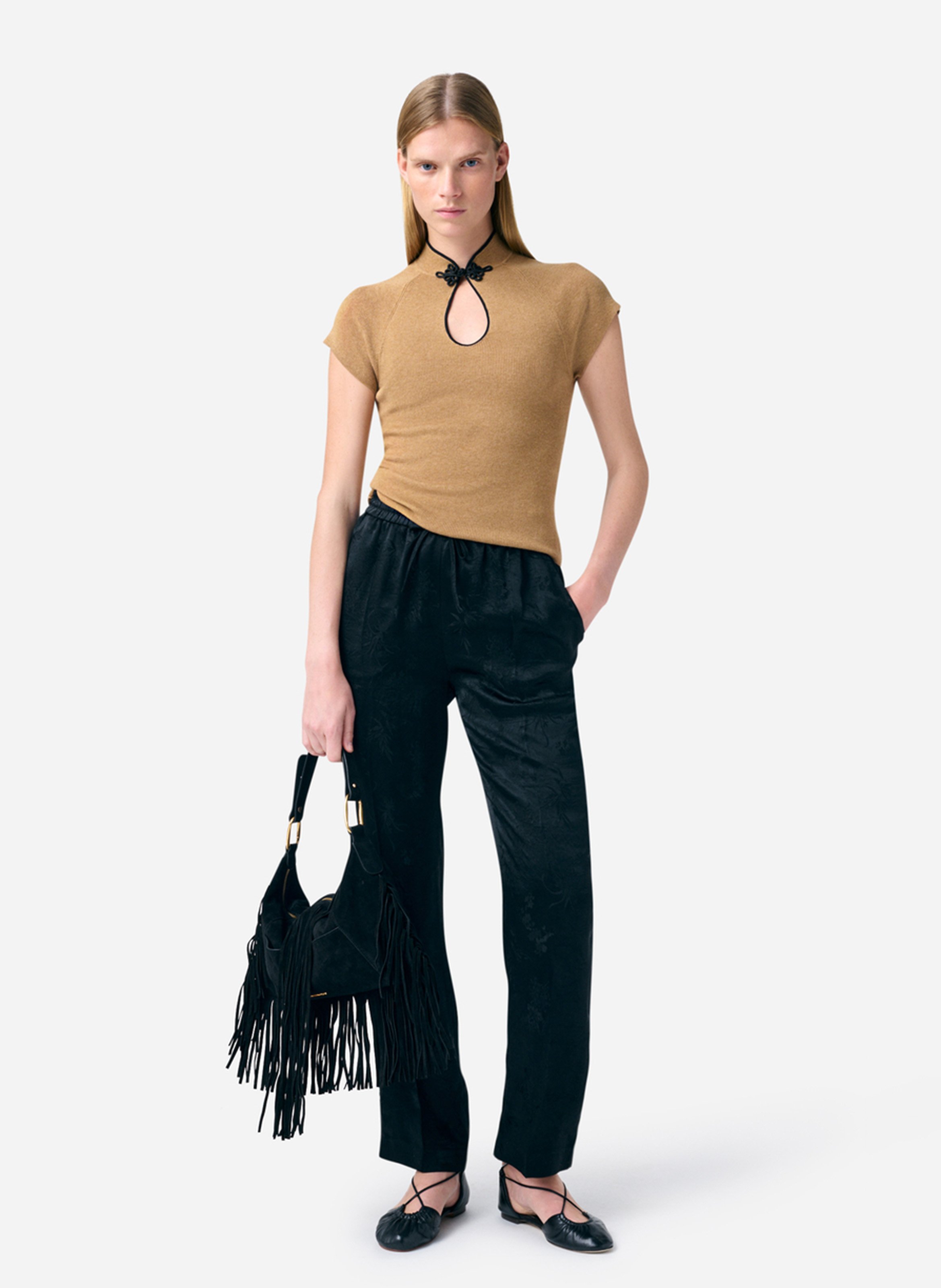 Slim-fit knit top VANESSA BRUNO Brown