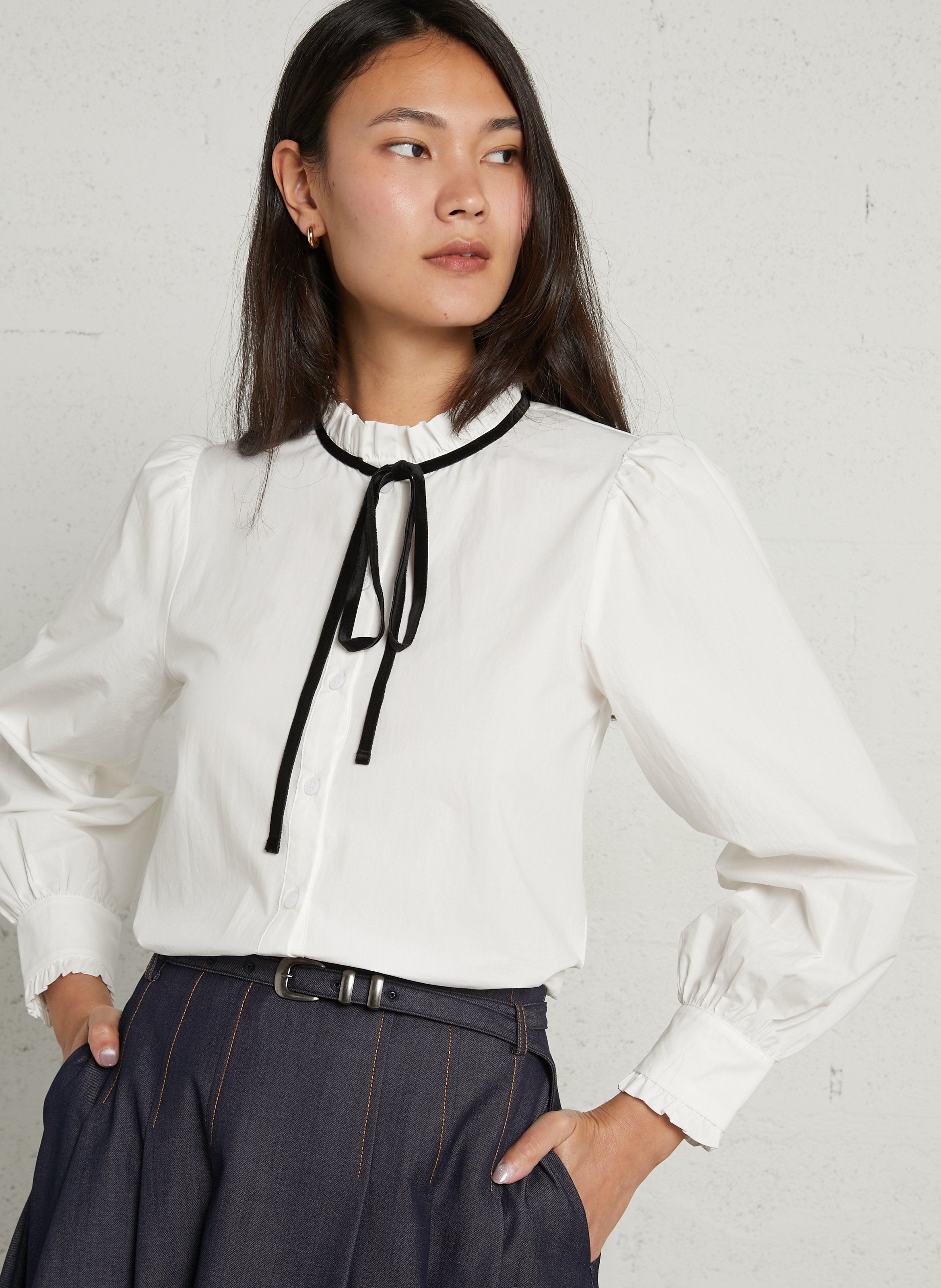 Straight organic cotton shirt SUNCOO White
