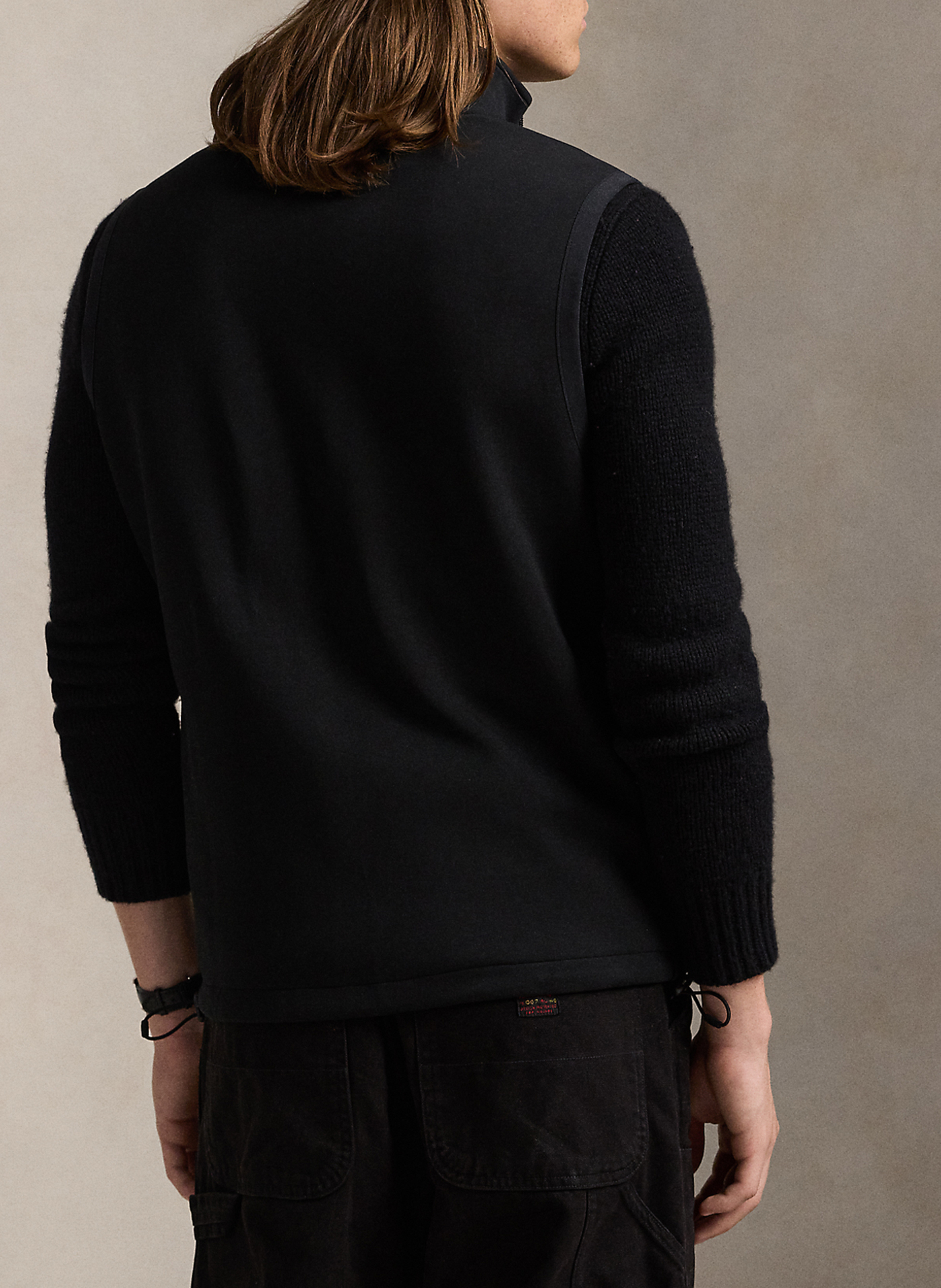 High-neck cotton-blend cardigan POLO RALPH LAUREN Black