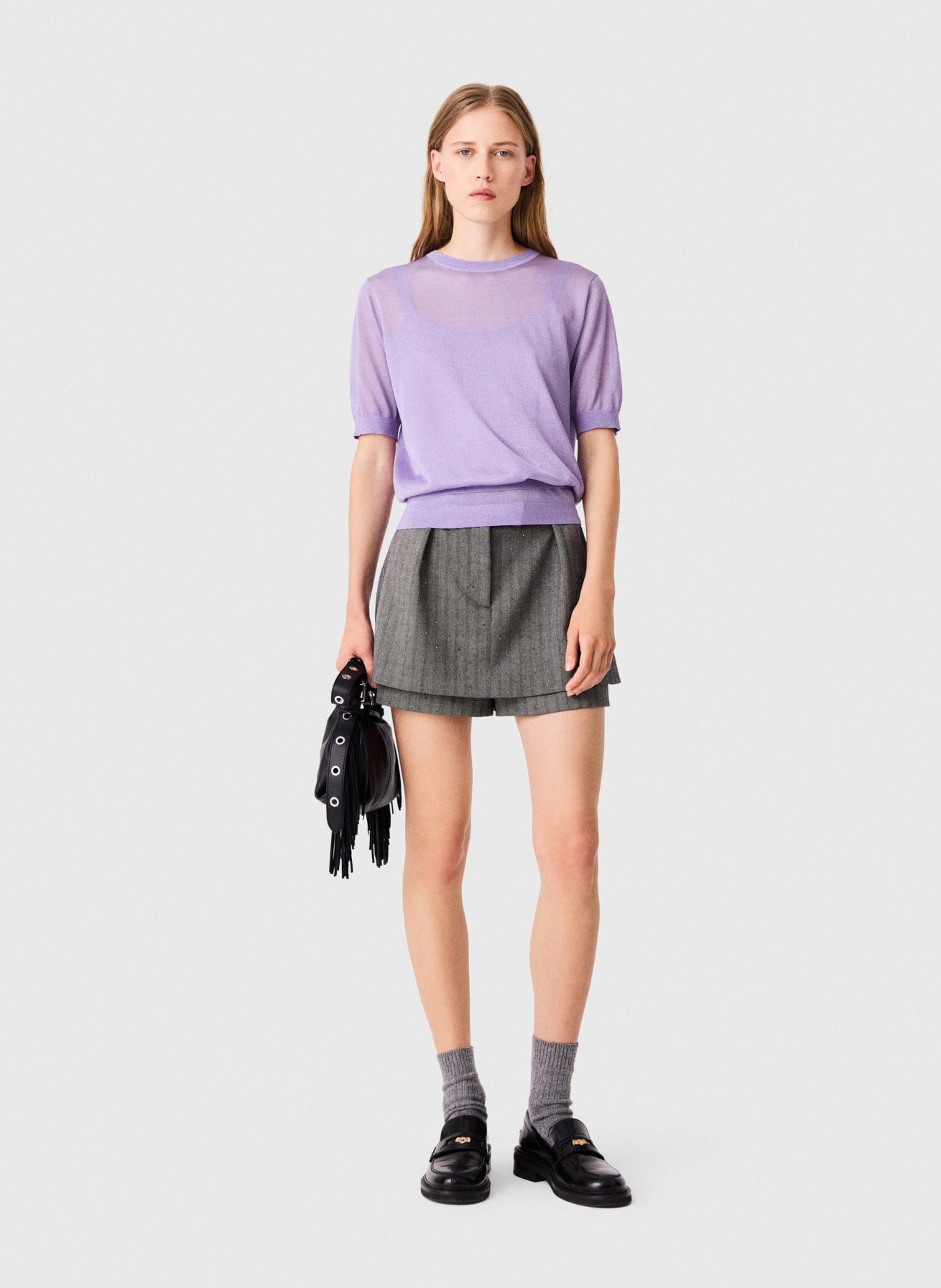 Metallic T-shirt MAJE Violet