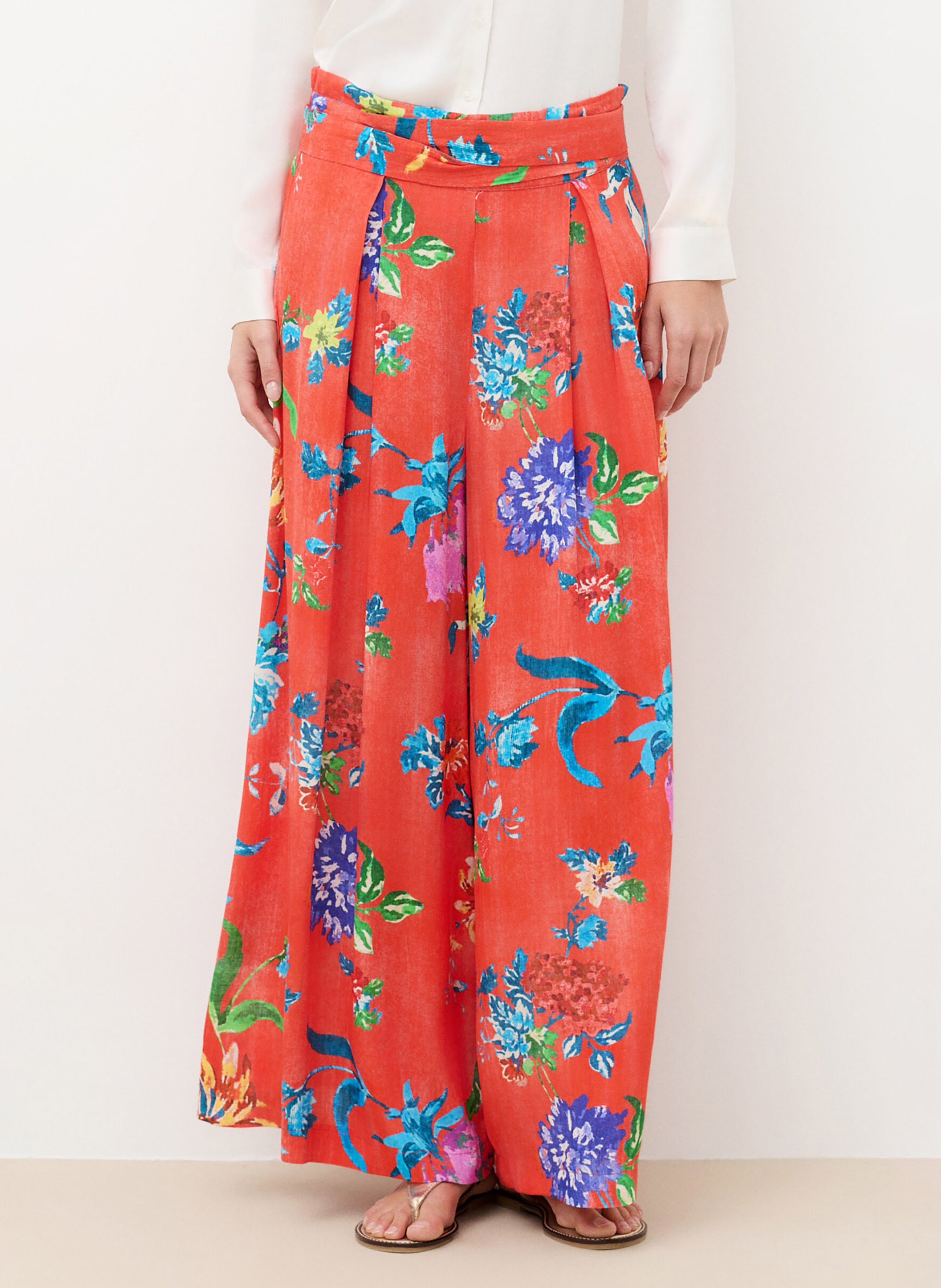 Printed wide-leg pants CAROLL Red