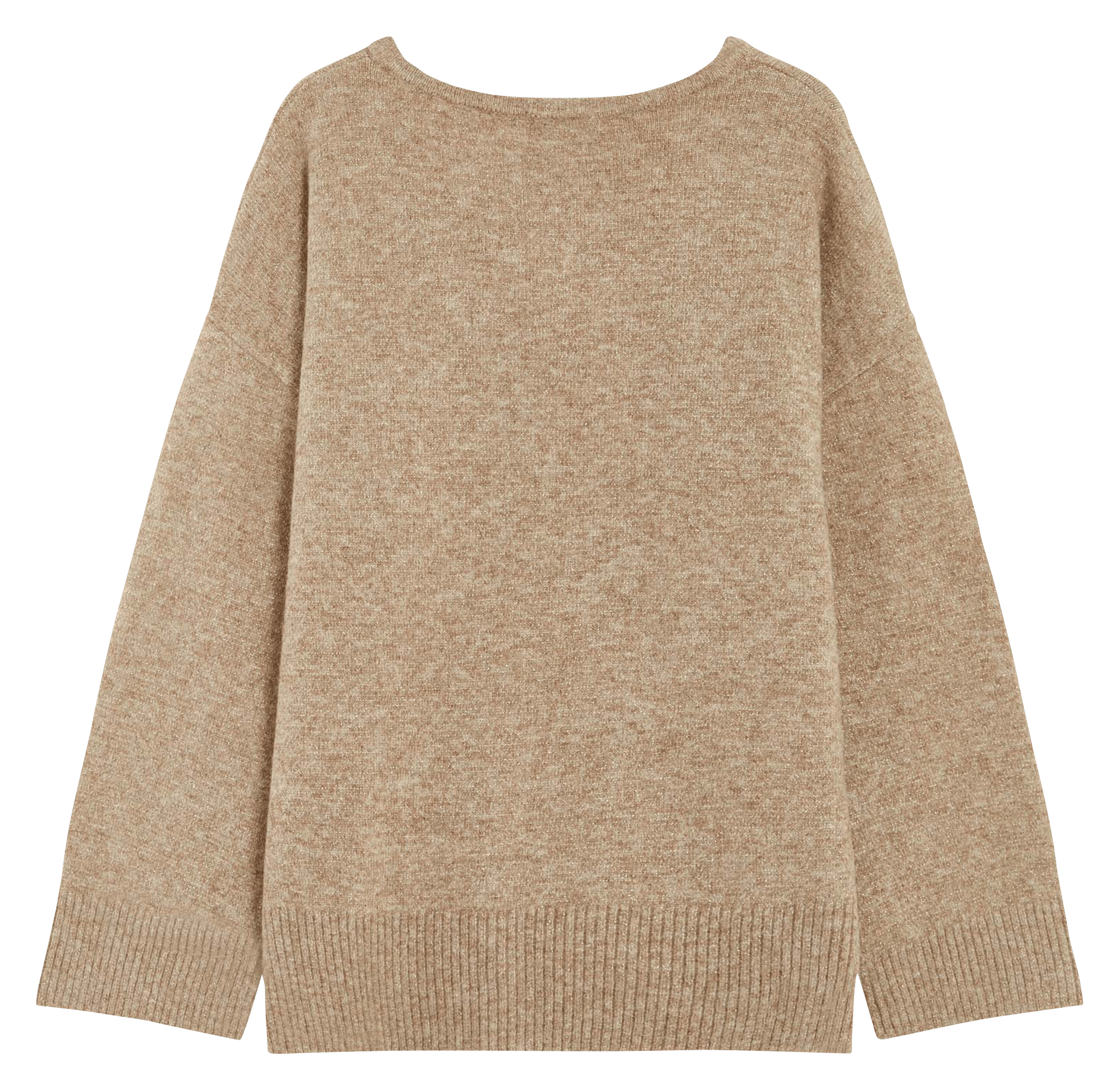 Oversized gebreide trui met V-hals GRACE ET MILA Beige
