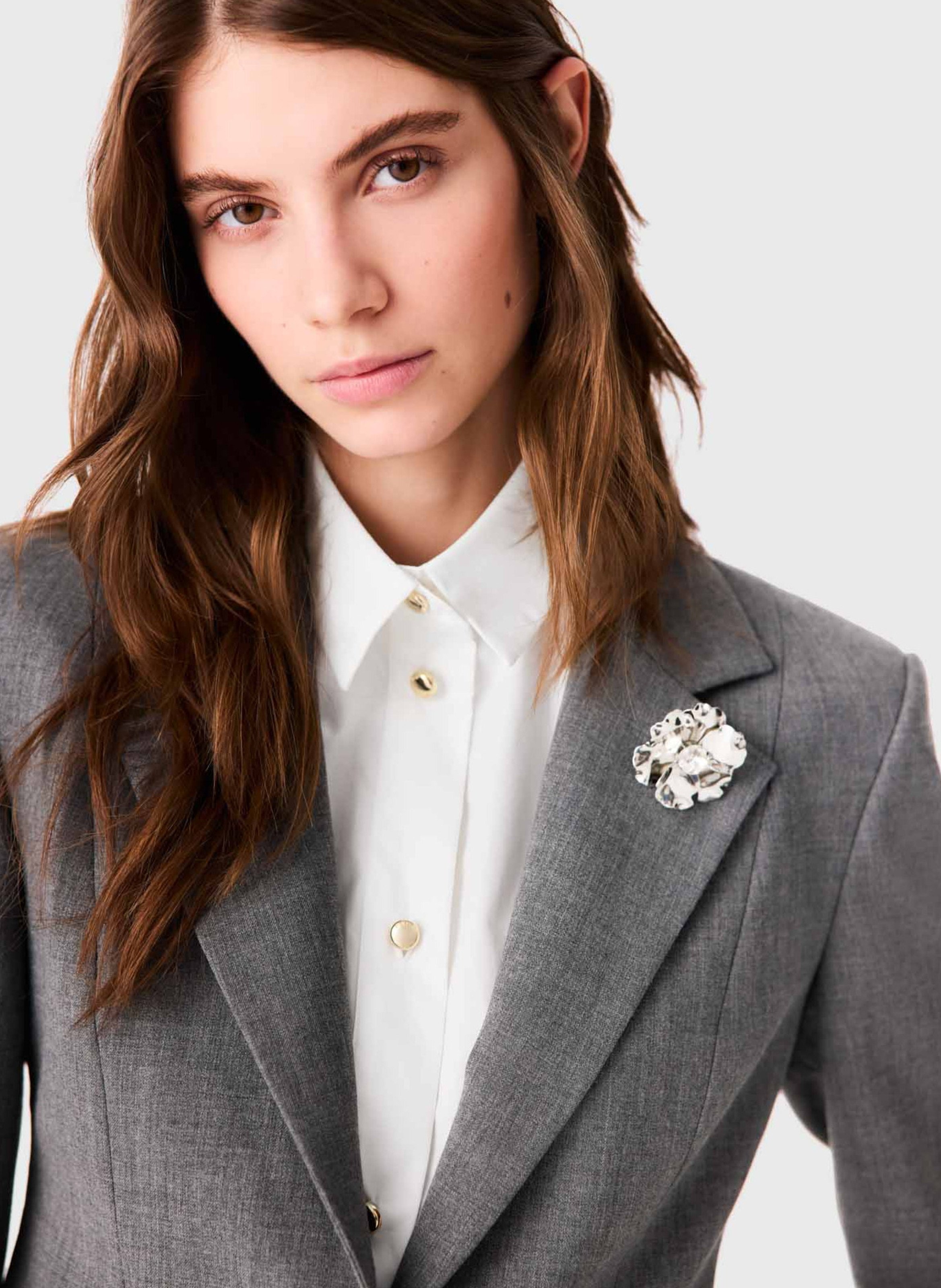 Veste de tailleur cintrée MAJE Gris