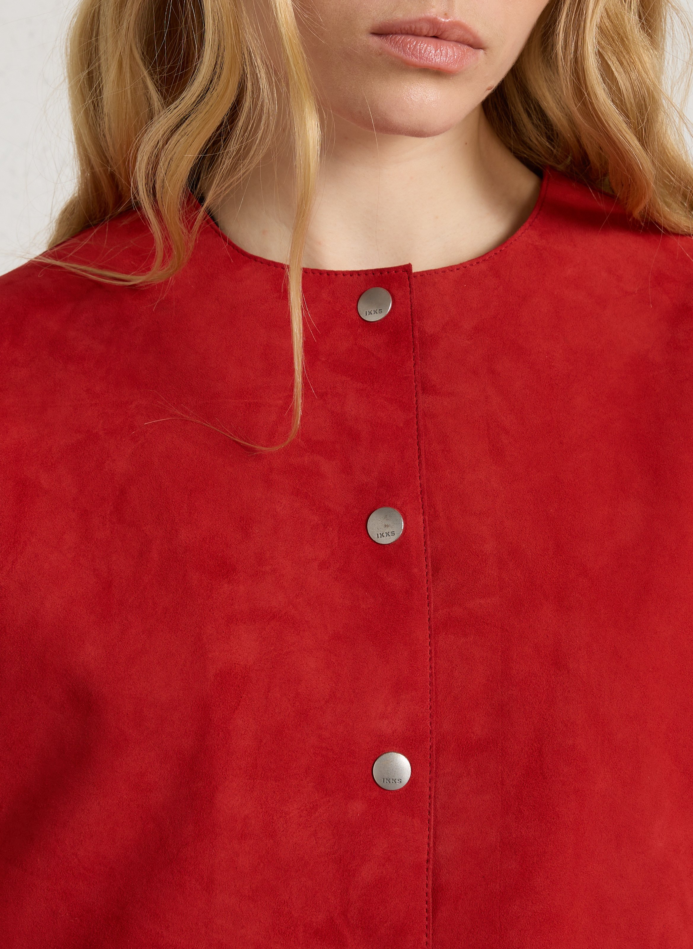 Veste en cuir oversize IKKS Rouge