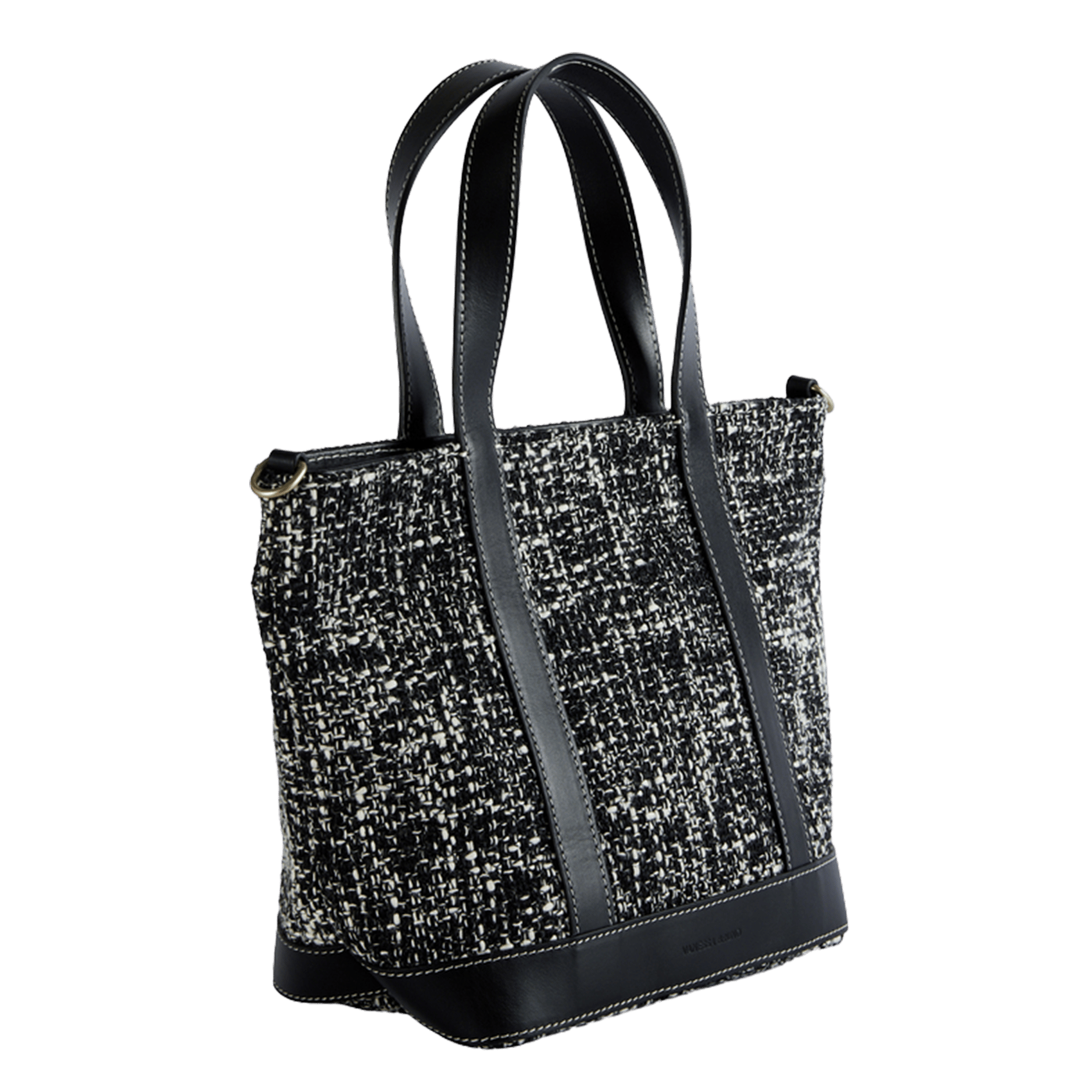Zipped tweed tote bag VANESSA BRUNO White