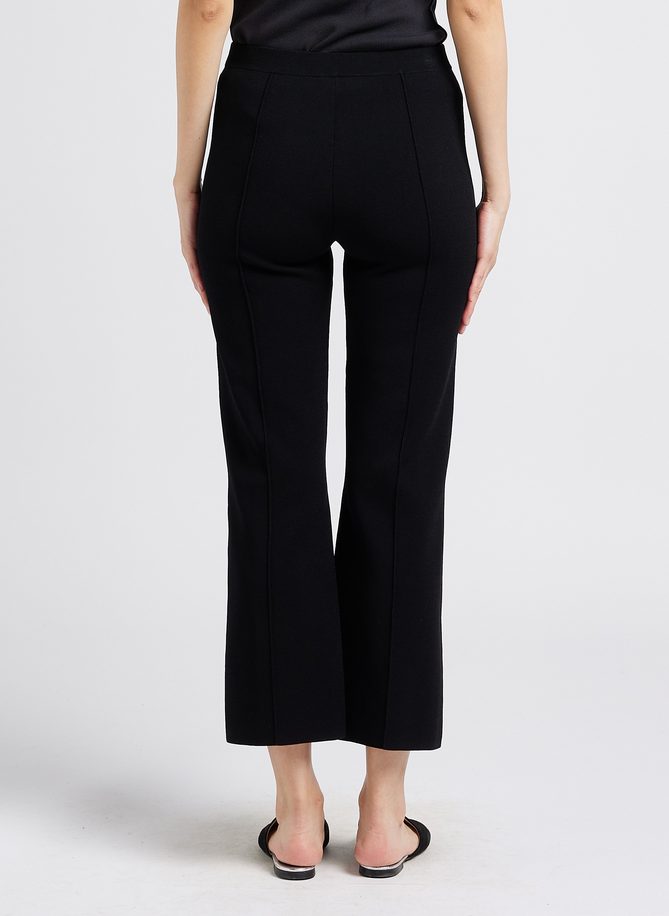 Wijde broek van stretchstof THEORY Zwart