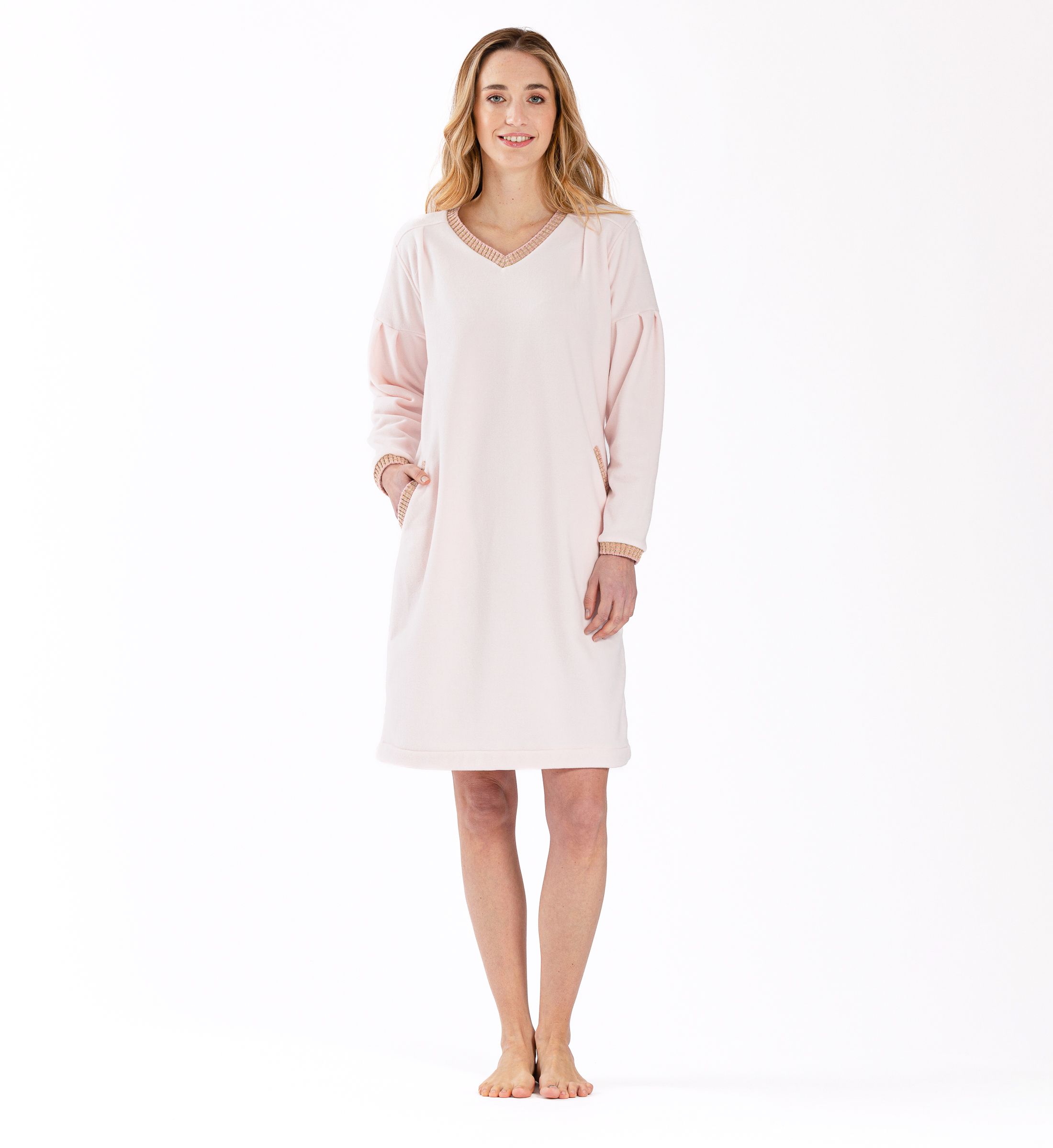 Chemise De Nuit En Coton Comfy 601 Rose Le Chat Femme Place