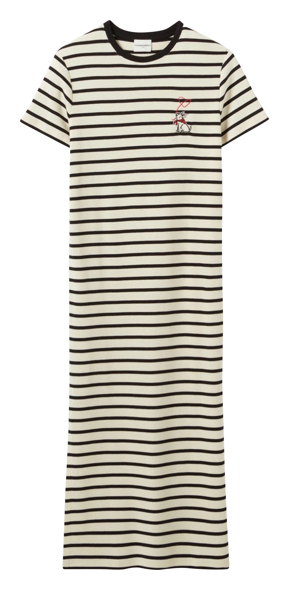 Robe midi col rond en coton rayé CLAUDIE PIERLOT Multicolore