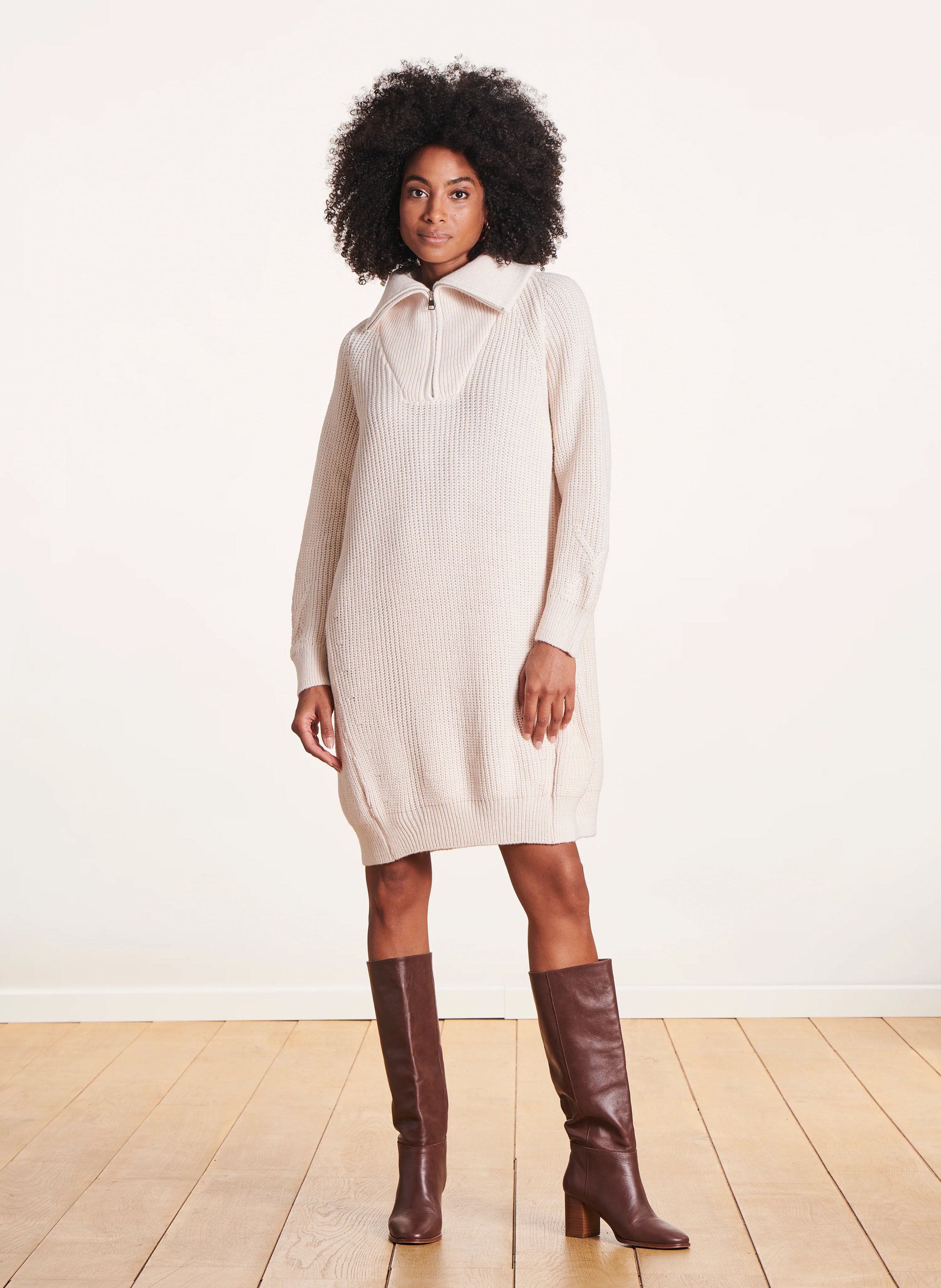 Mock neck sweater dress online