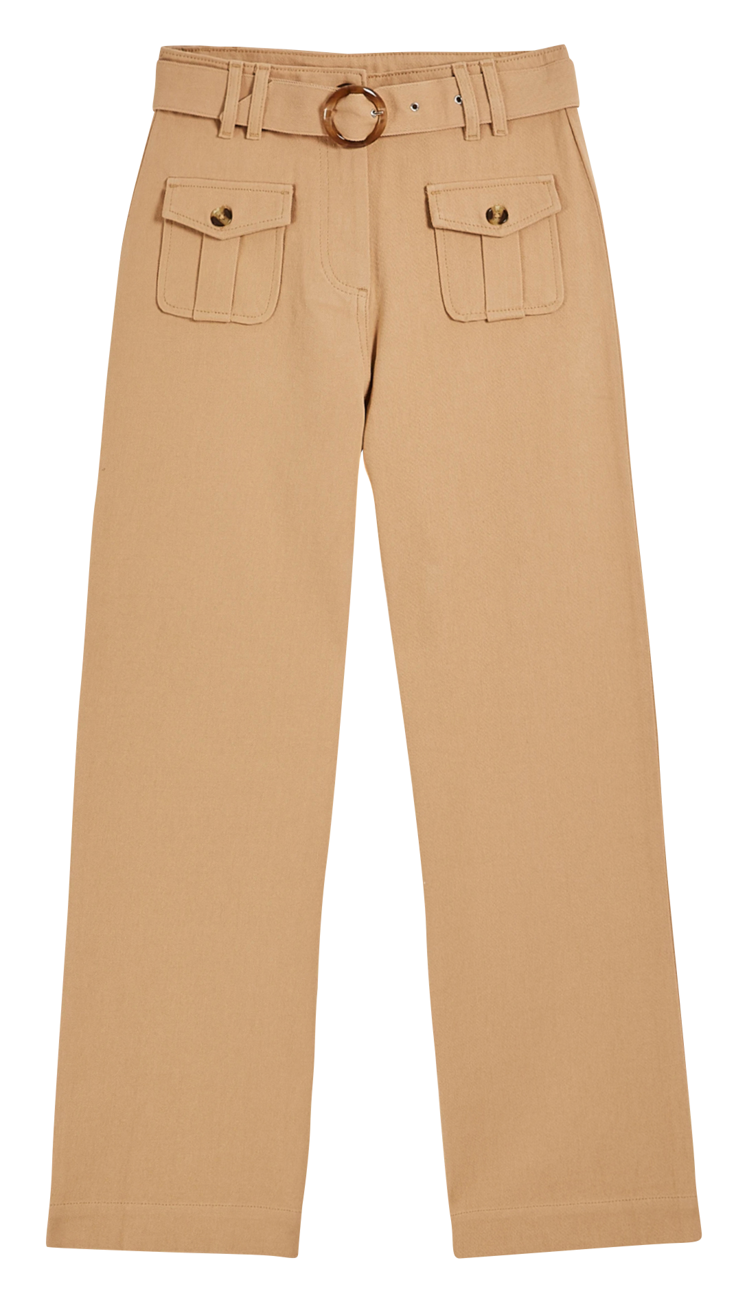 Weit geschnittene Jeans Beige