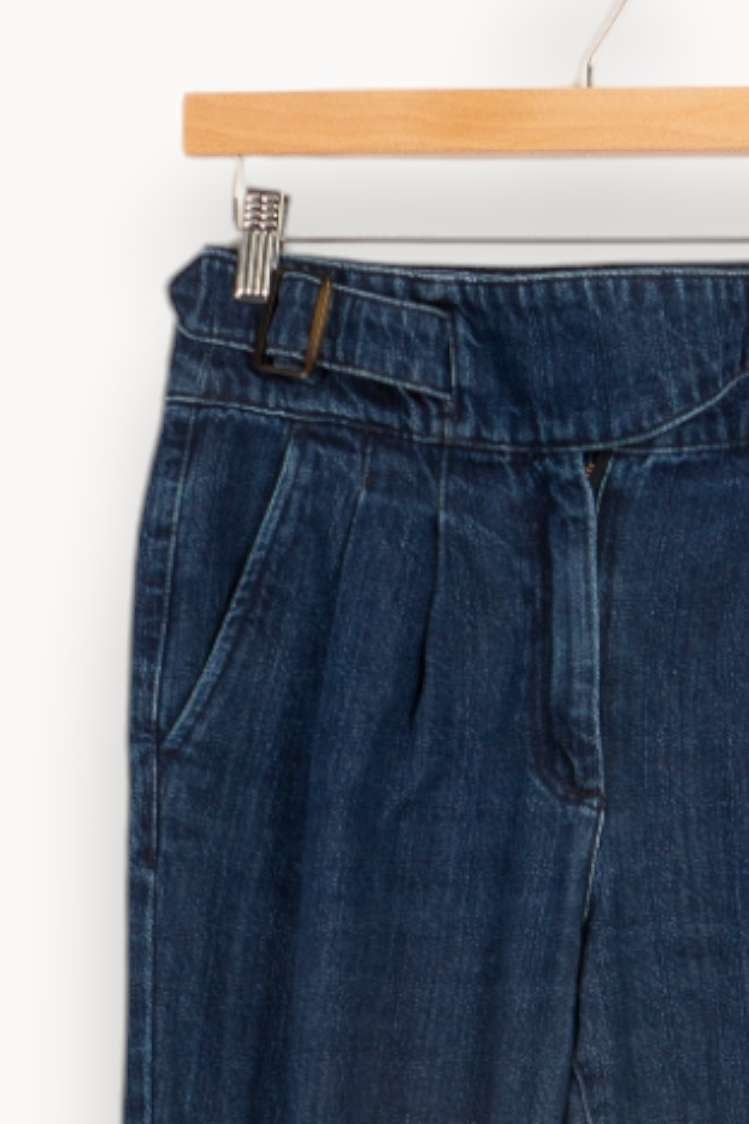 Cropped slim jeans with studs SEZANE - Seconde main Blue