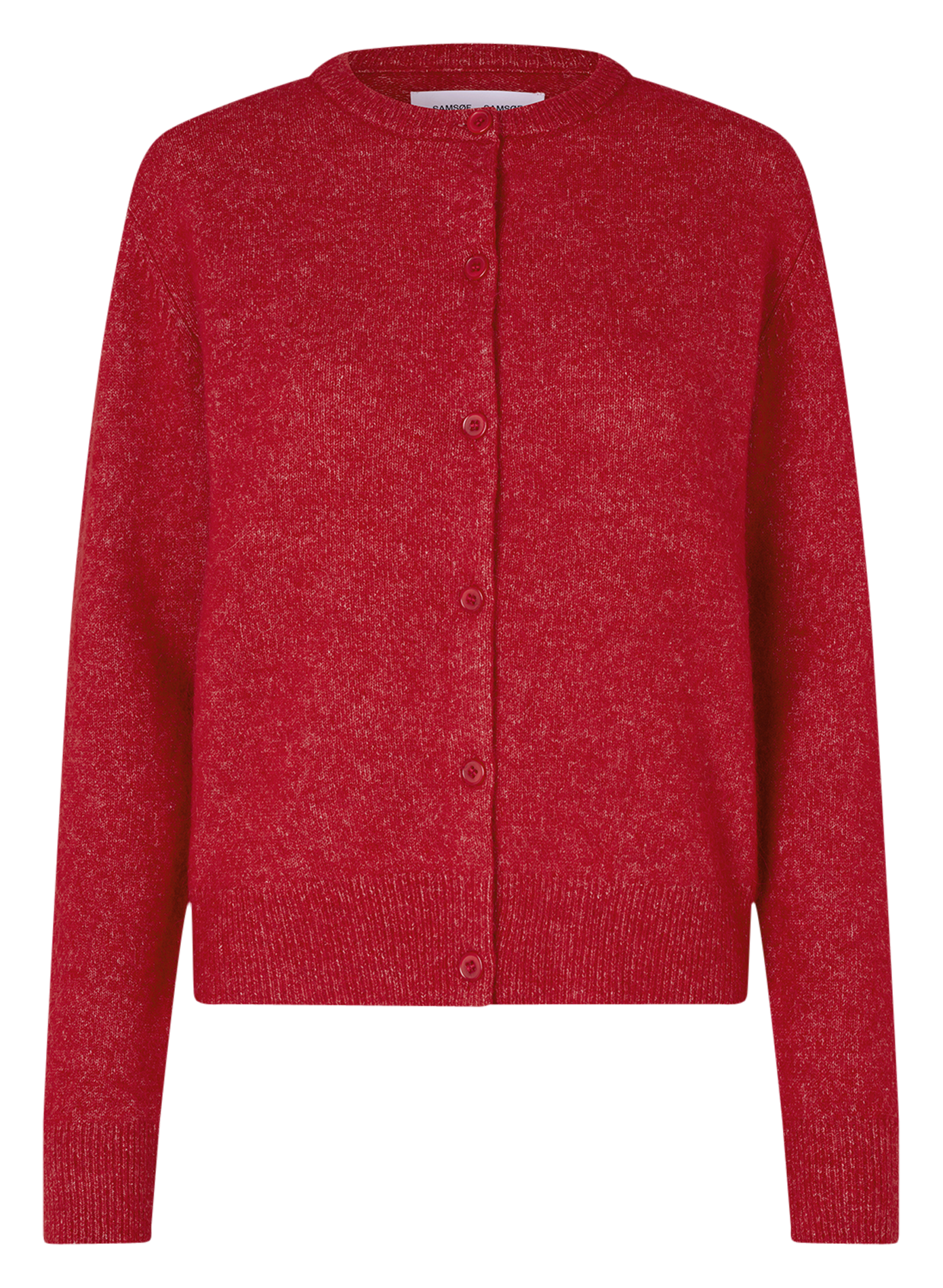 Gilet col rond en alpaga mélangé  SAMSOE SAMSOE Rouge