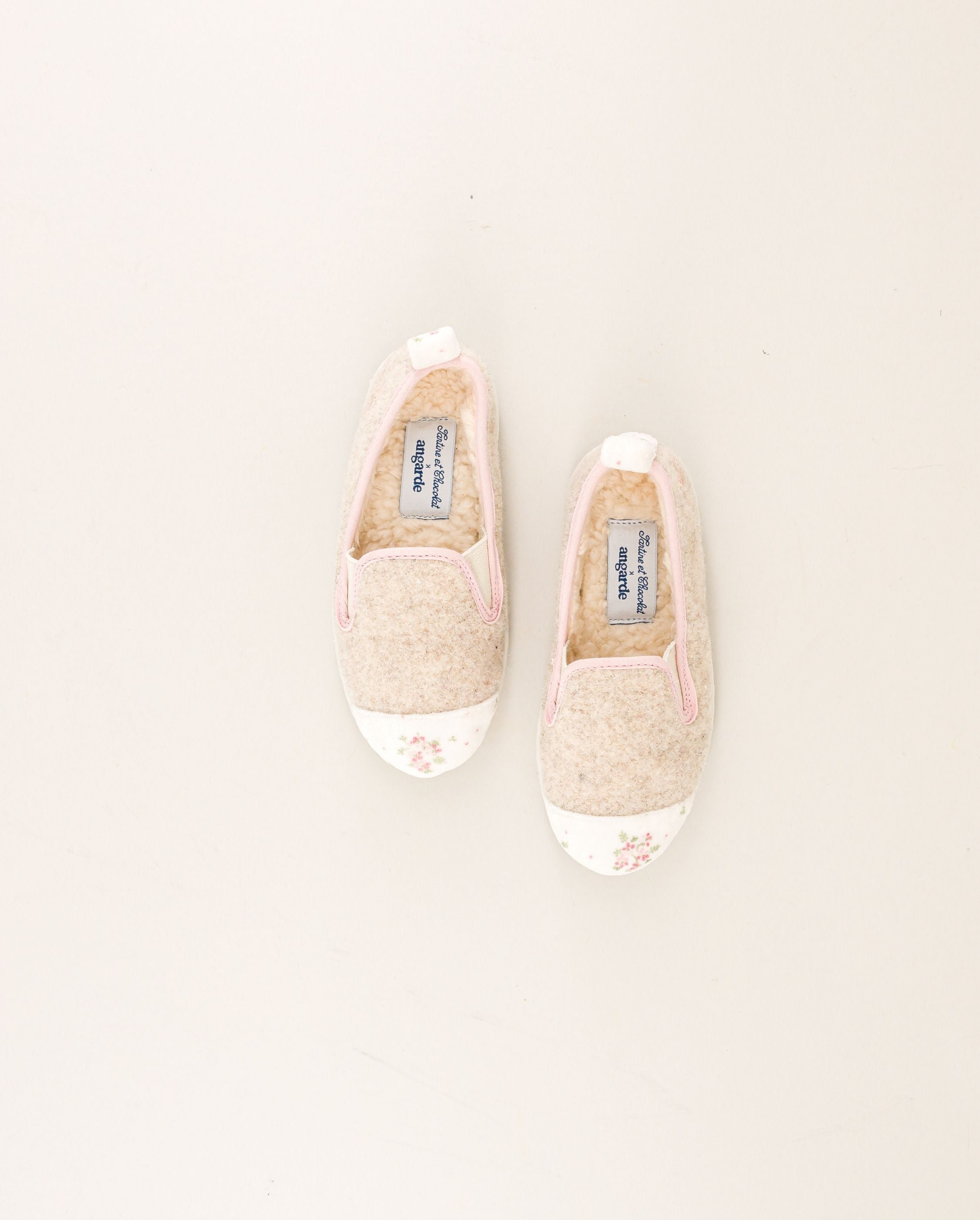 Kids slipper collab' x Tartine et Chocolat, flowers ANGARDE Beige