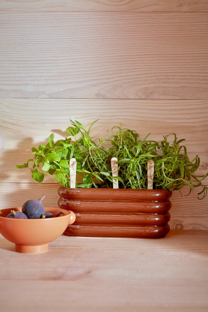 Pot long en grès OYOY LIVING DESIGN Brown