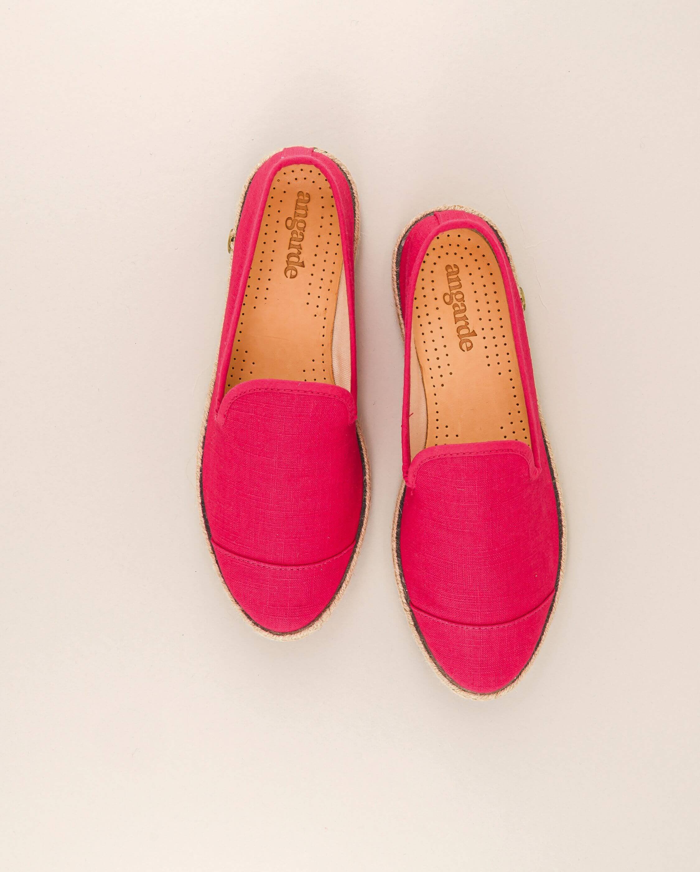 Women's linen espadrilles, fuchsia ANGARDE Pink
