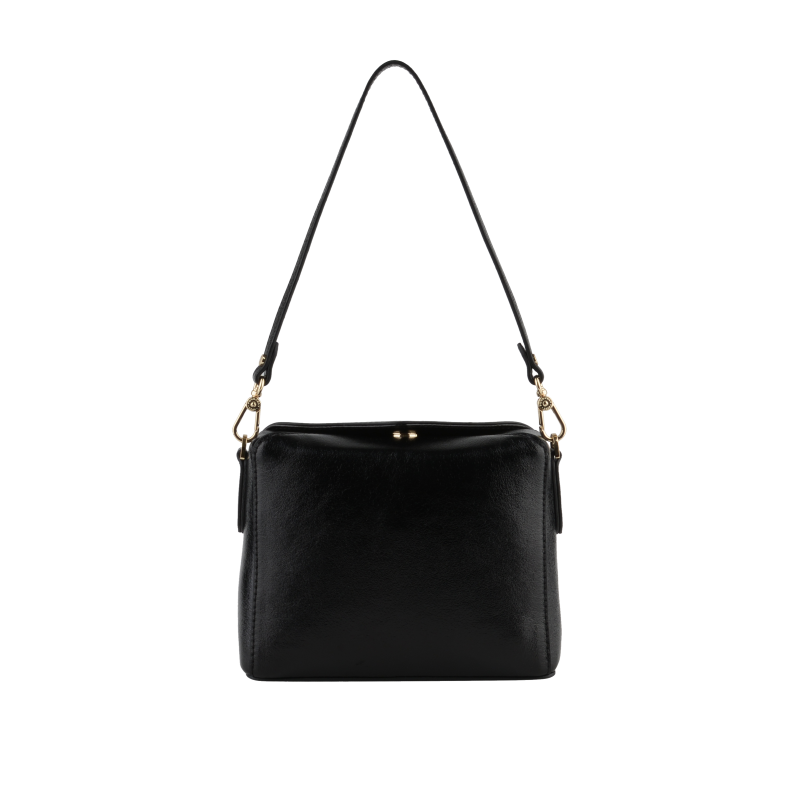 Crossbody bag - cowhide leather POURCHET Black