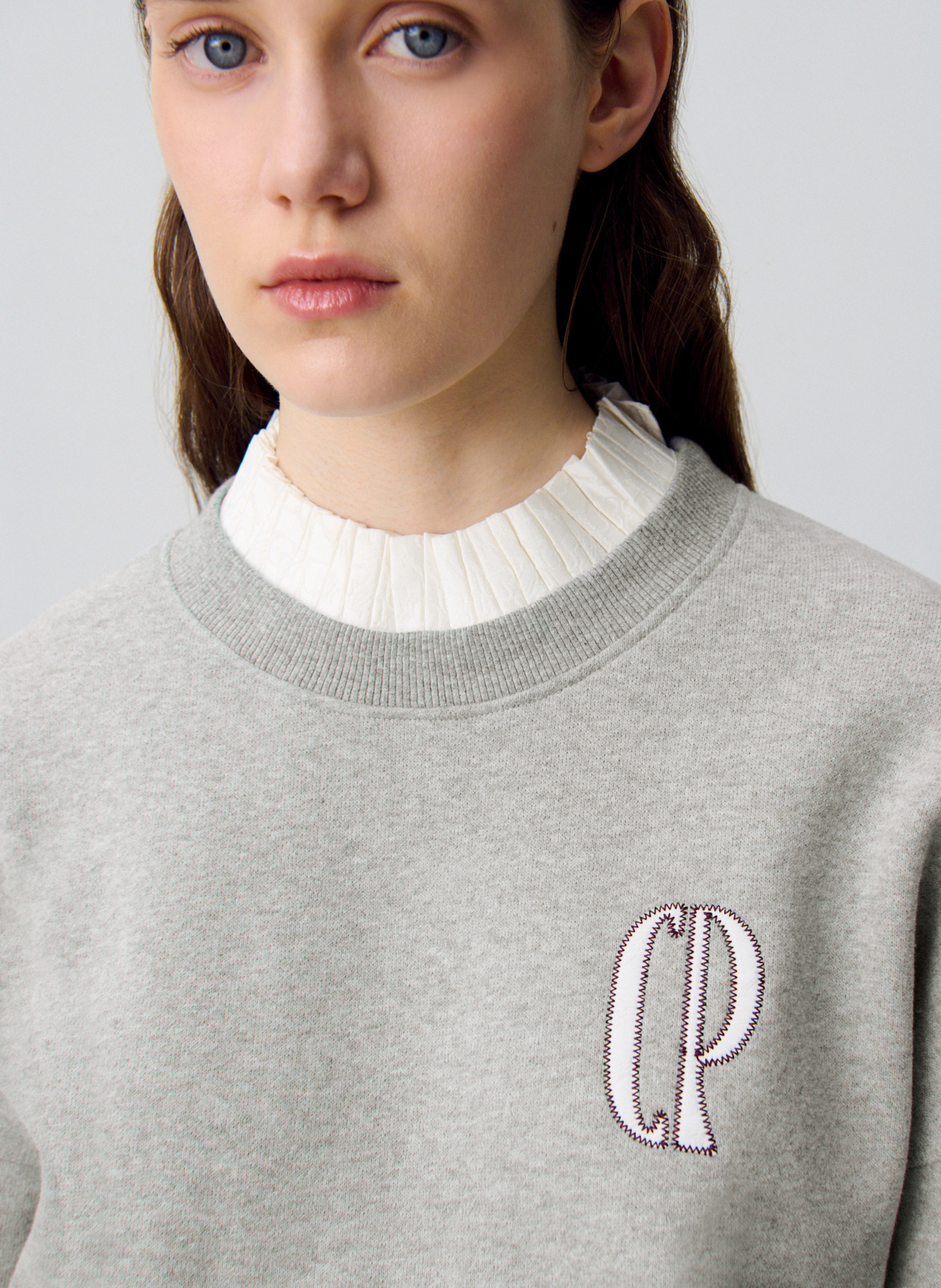 Sweat oversize en coton mélangé CLAUDIE PIERLOT Gris