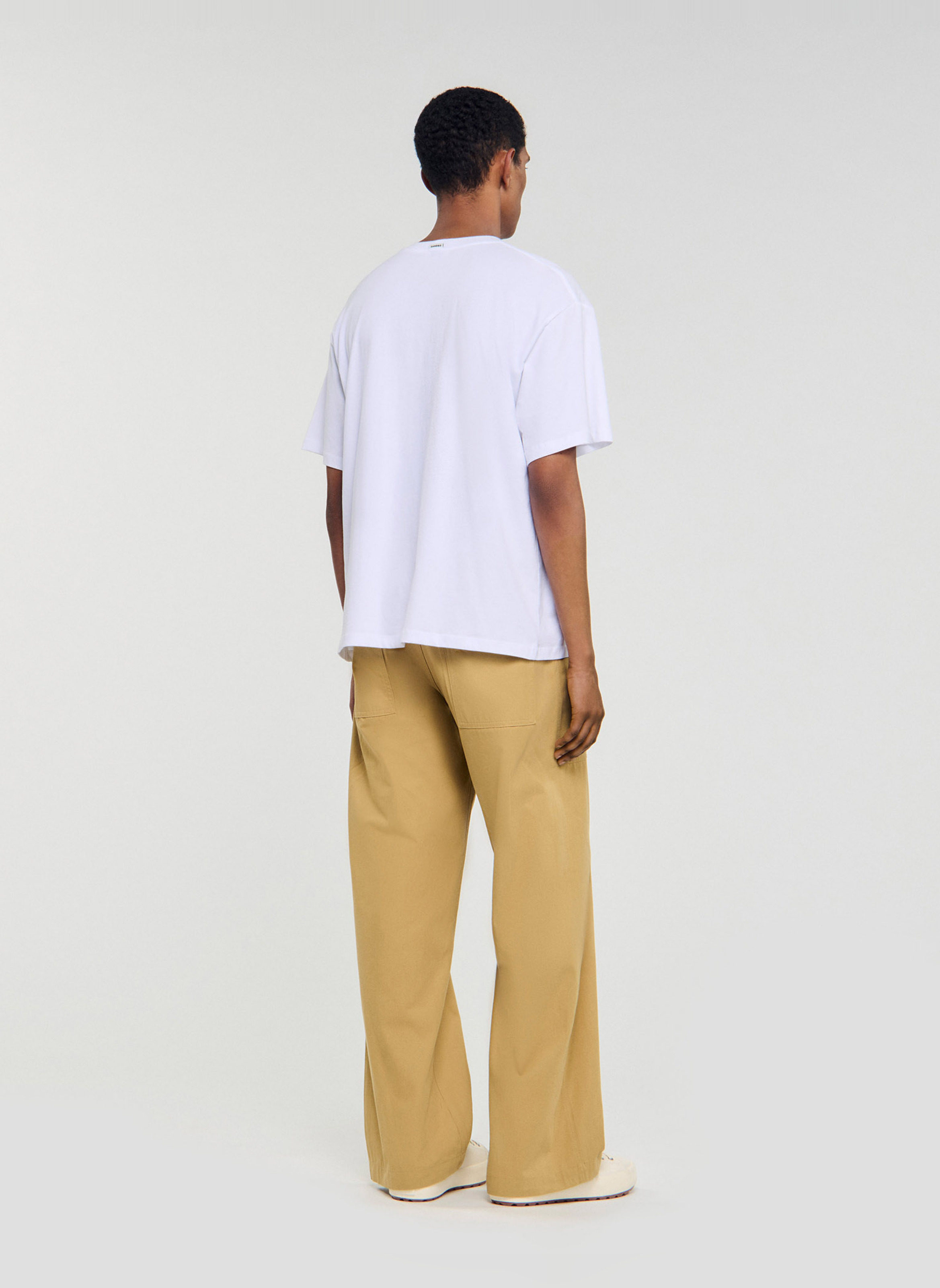 Tee-shirt oversize col rond en coton Blanc