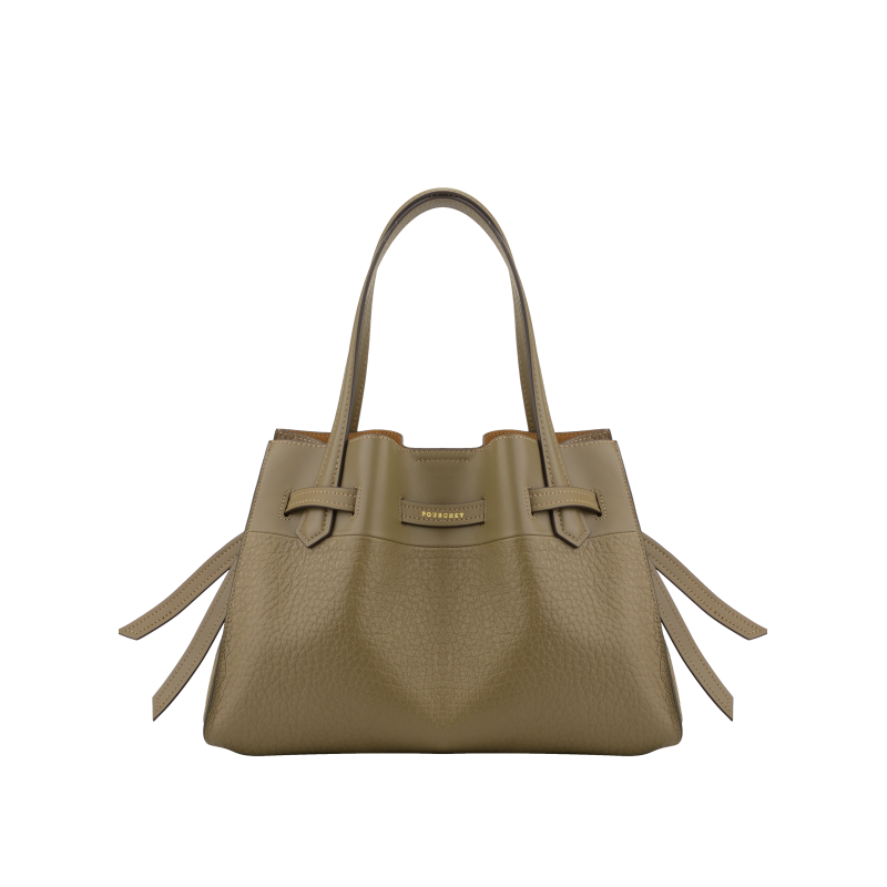 Handbag - cowhide leather POURCHET Brown