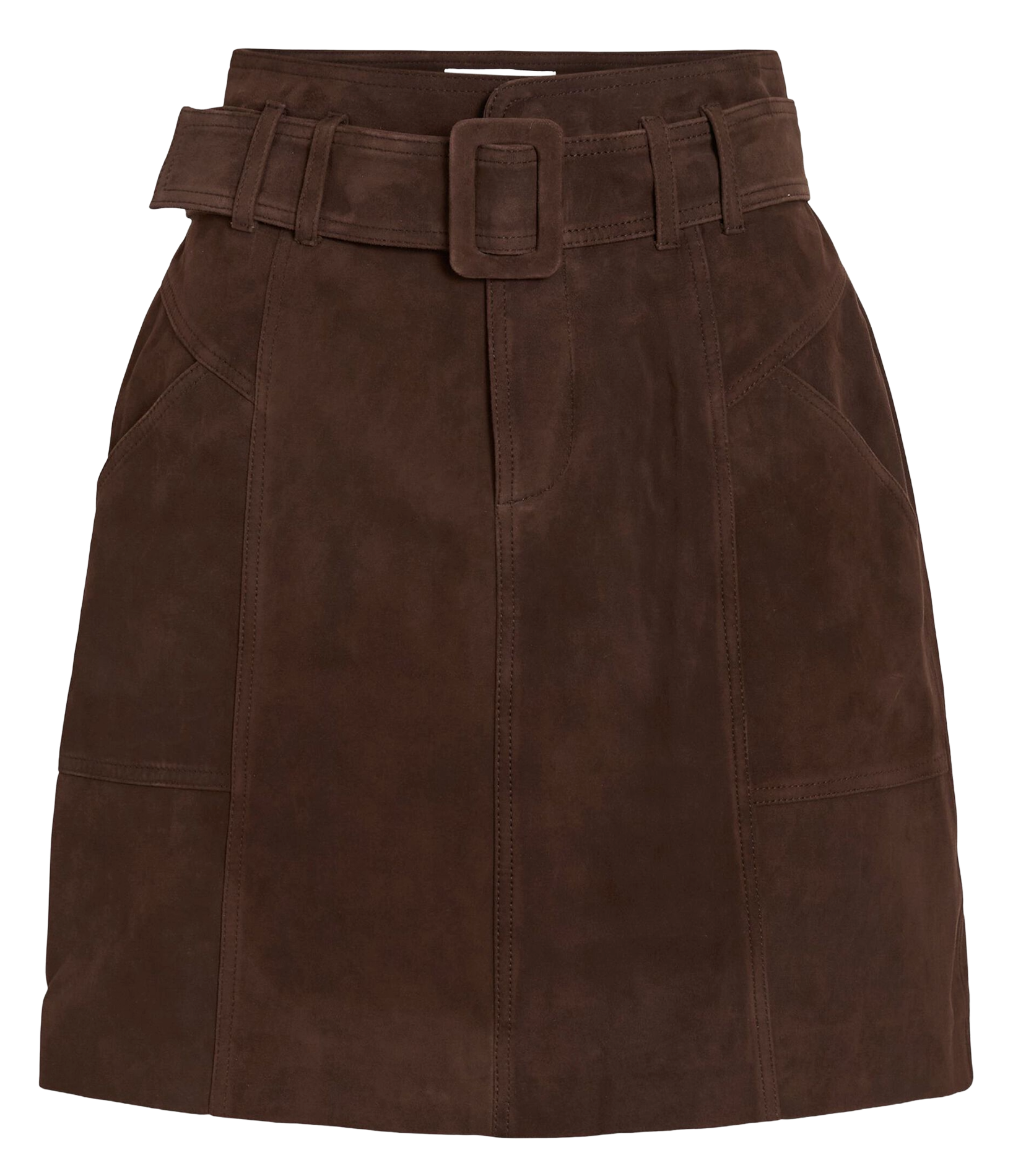 Korte leren rok ROUGE EDIT Bruin