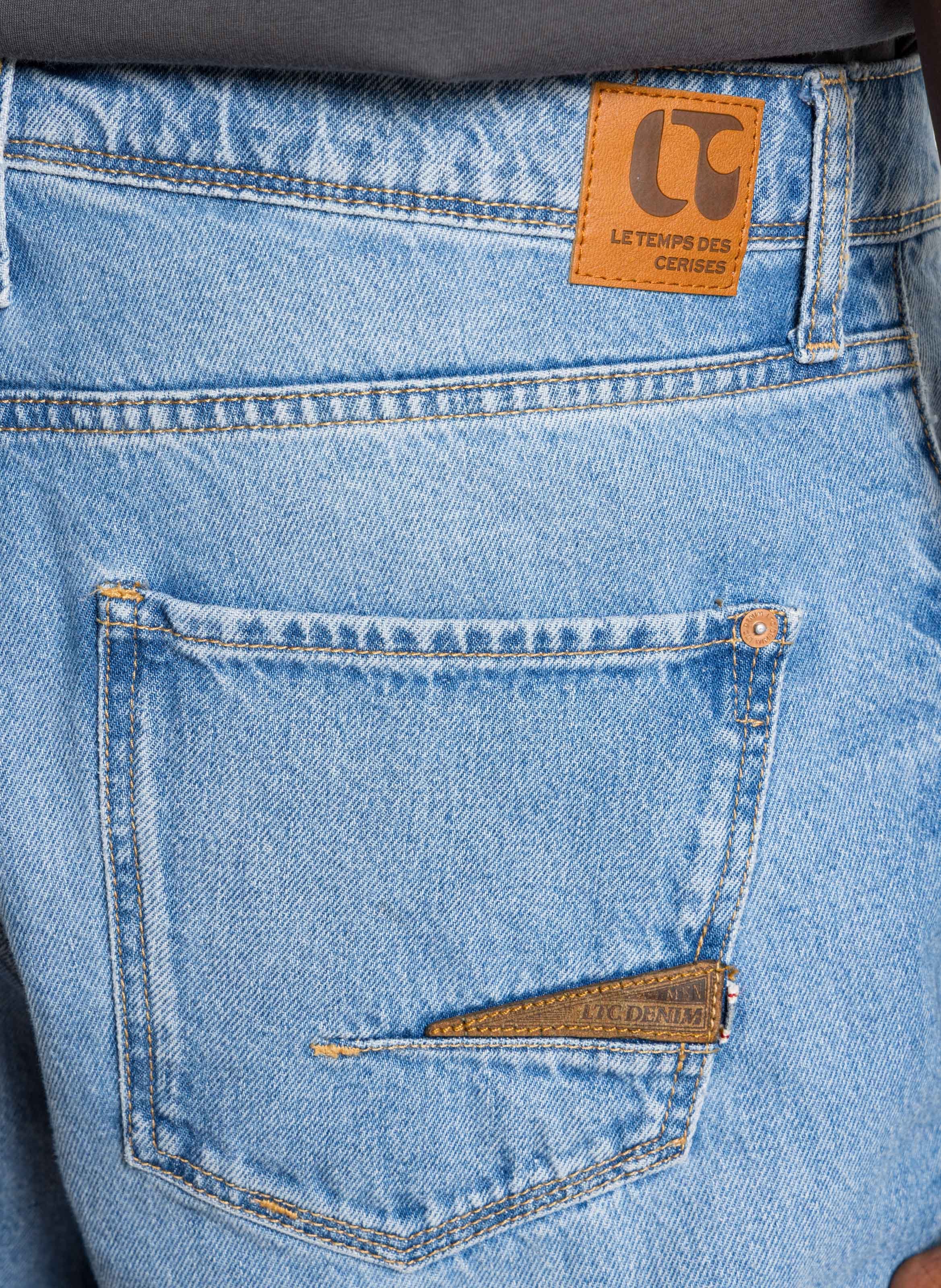 Cotton straight jeans LE TEMPS DES CERISES Blue