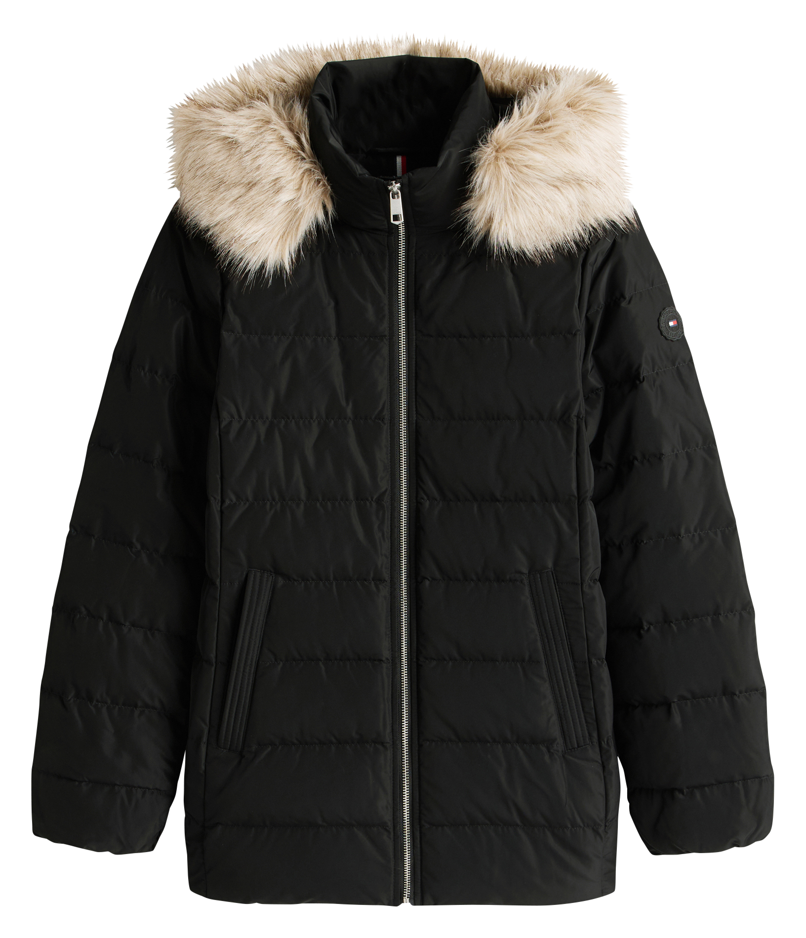 Doudoune droite col montant matelassée TOMMY HILFIGER Noir