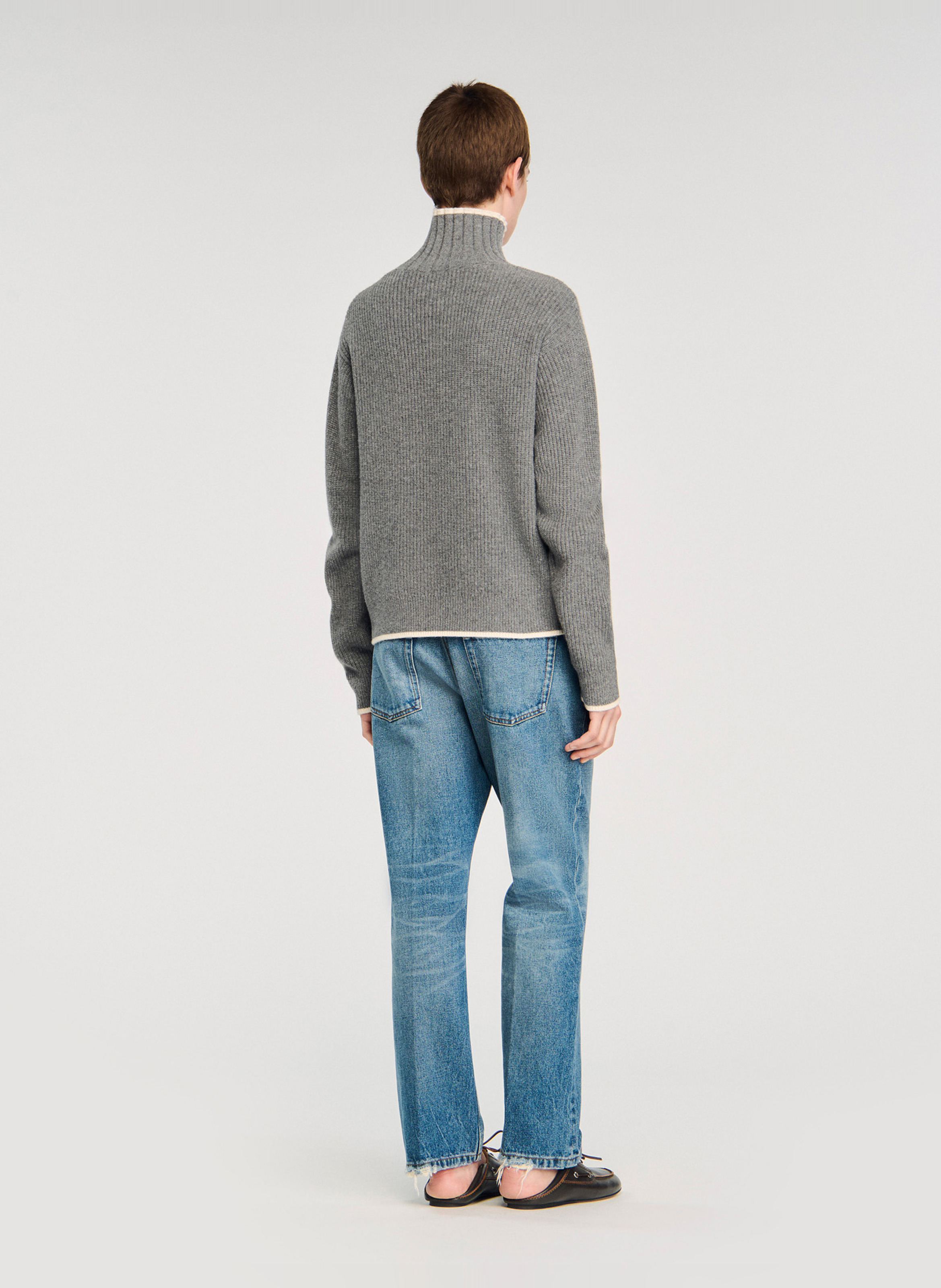 Coltrui van wolmix SANDRO Grijs