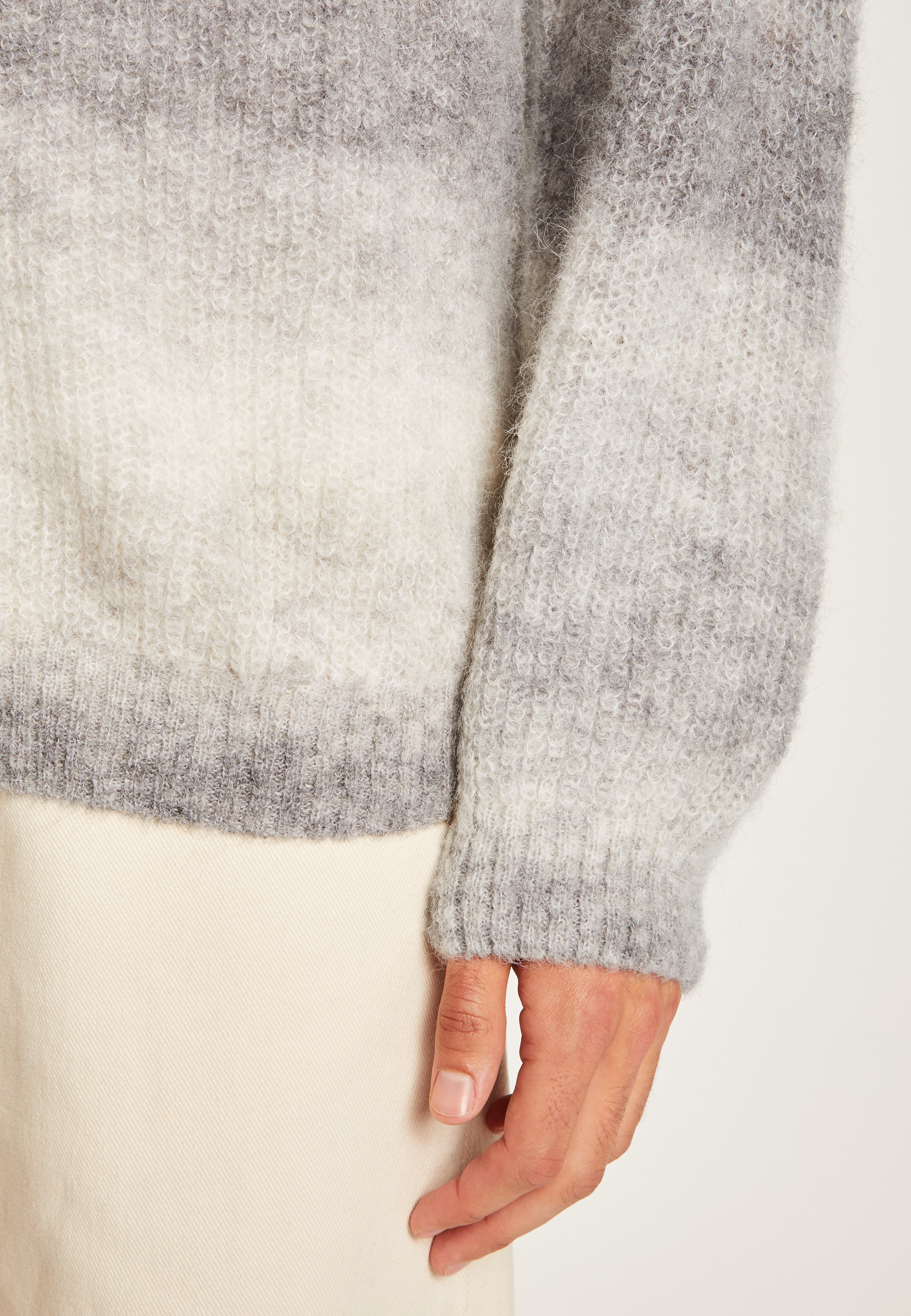 Alpaca and cotton cardigan MAISON MONTAGUT Grey