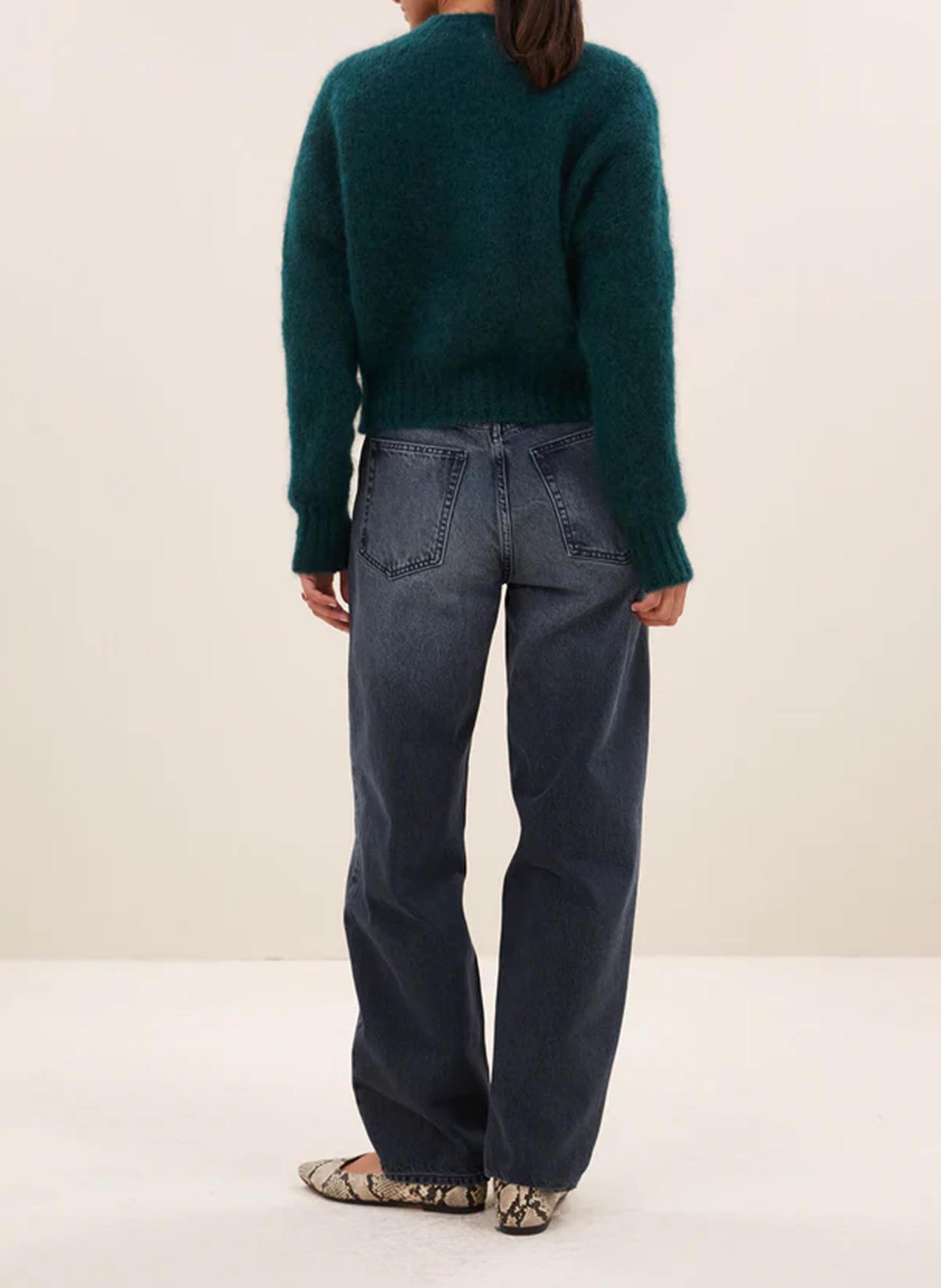 Oversized trui in gemengde wol BY BAR Groen