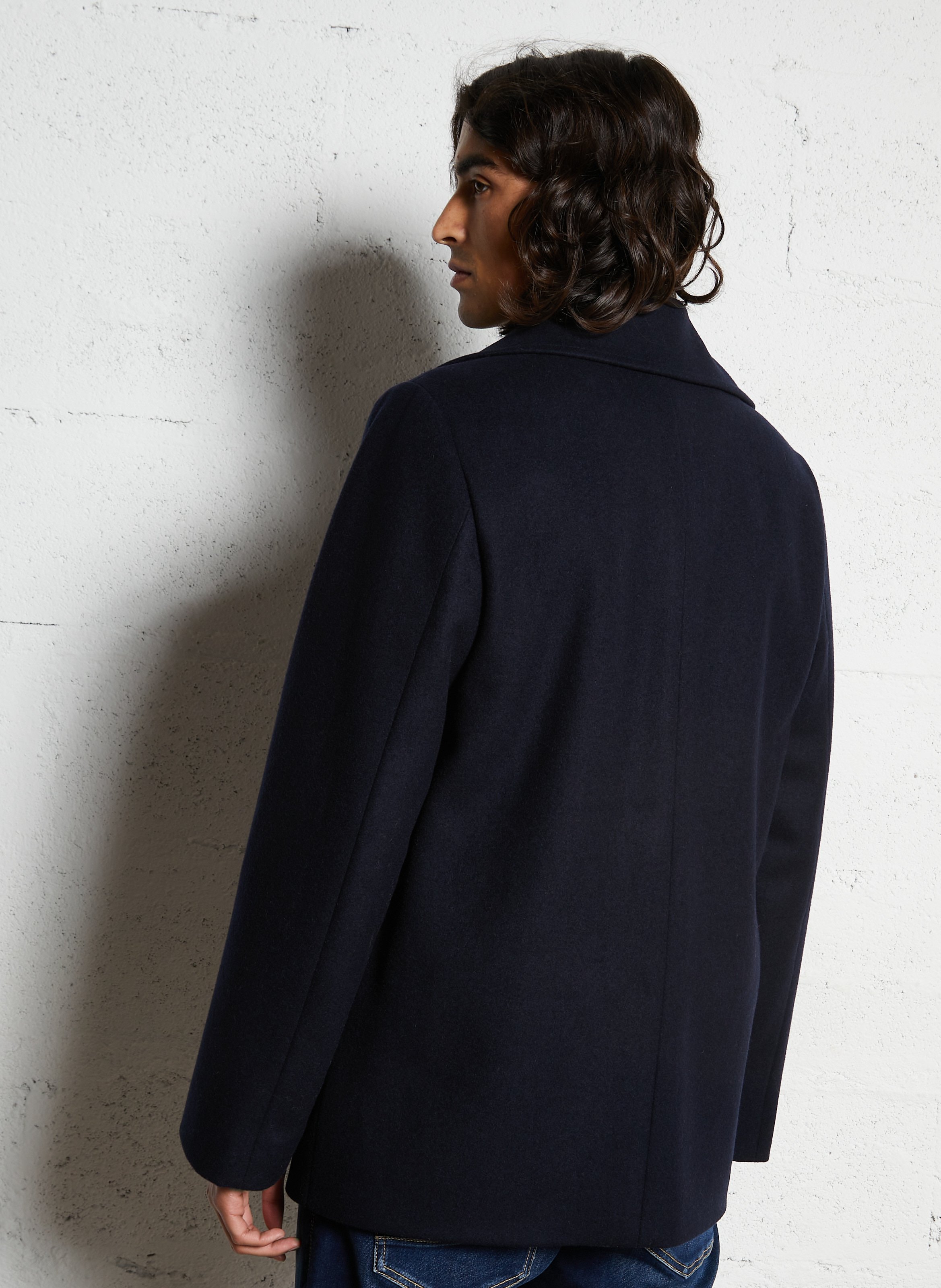 Oversized wool tailored coat SAISON 1865 Blue