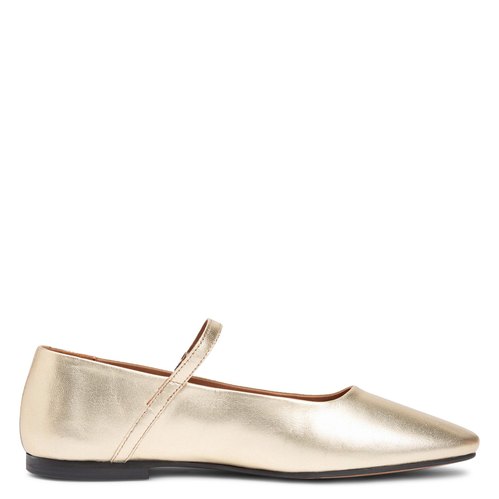 Ballerines à bride en cuir métallisé TOMMY HILFIGER Doré