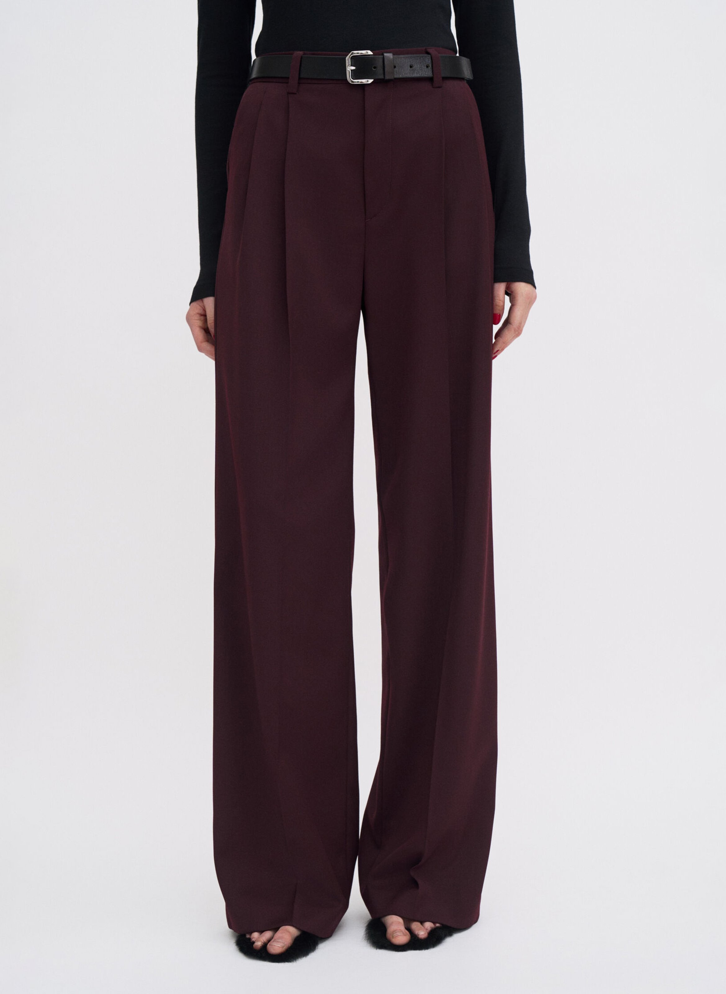 Tailored pleated trousers in plain color FILIPPA K Red