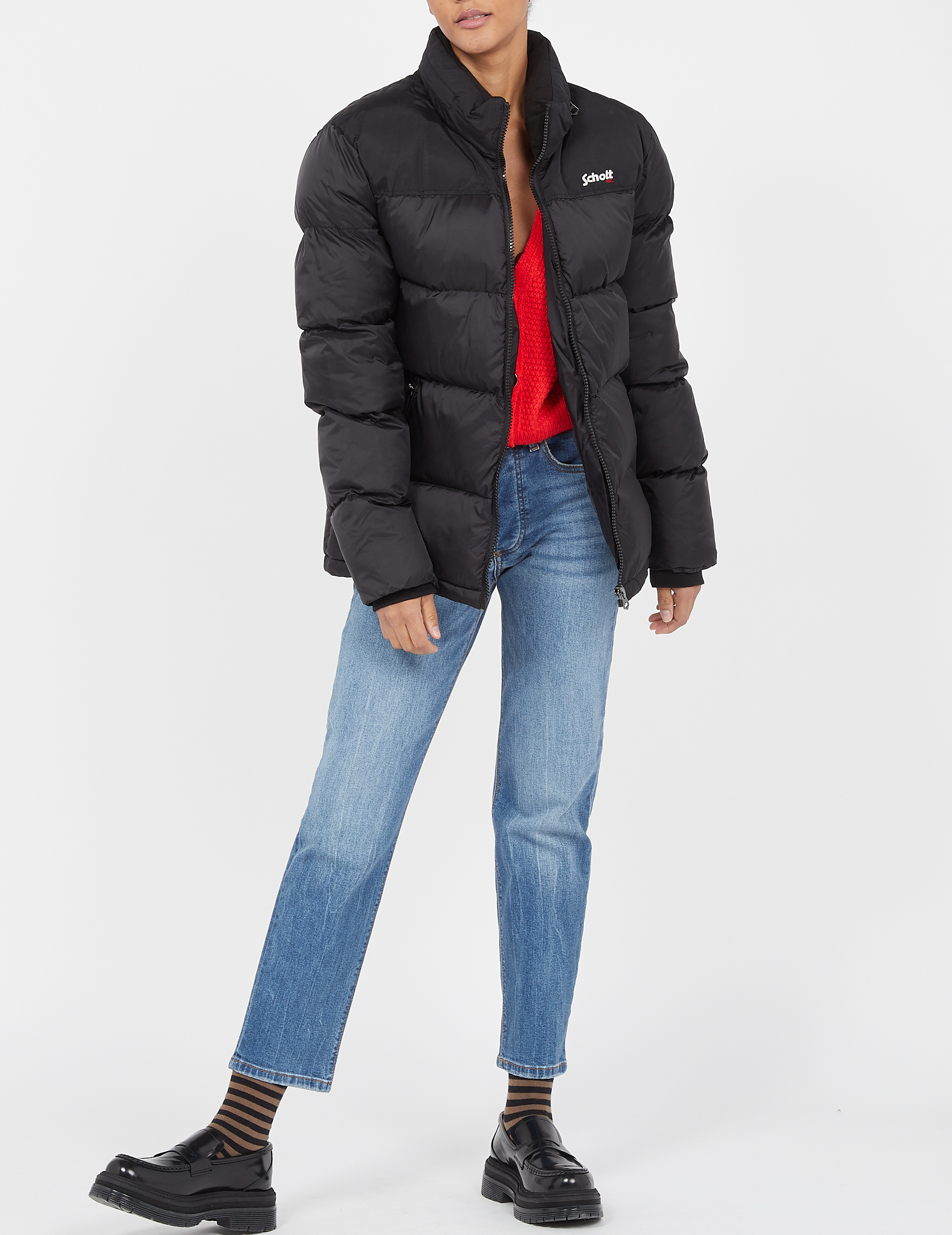 Steppjacke mit Stehkragen SCHOTT Schwarz