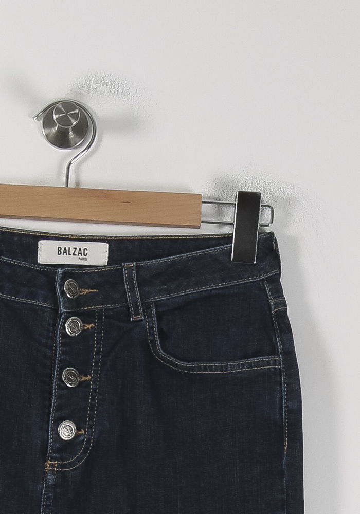 Cropped slim jeans with studs BALZAC PARIS - Seconde Main Blue