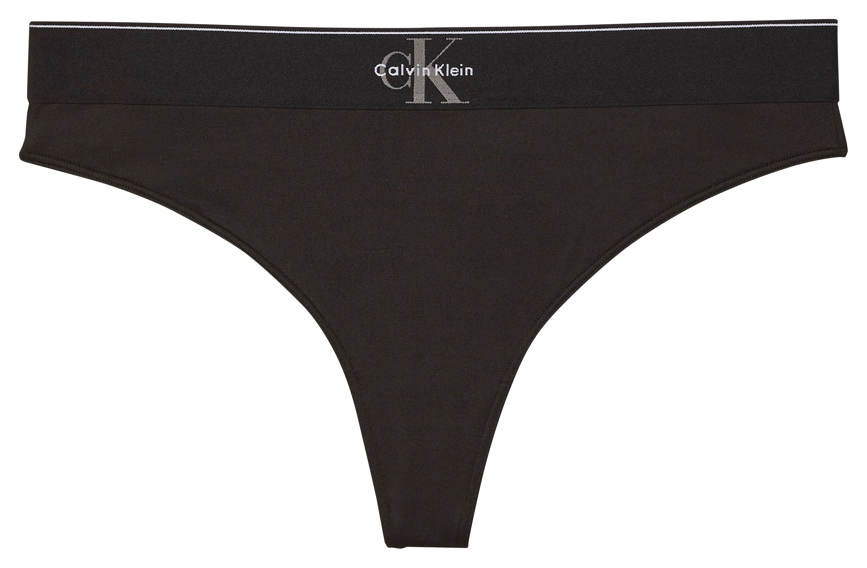 <Tanga in effen kleur met logodetail</p> CALVIN KLEIN UNDERWEAR Zwart