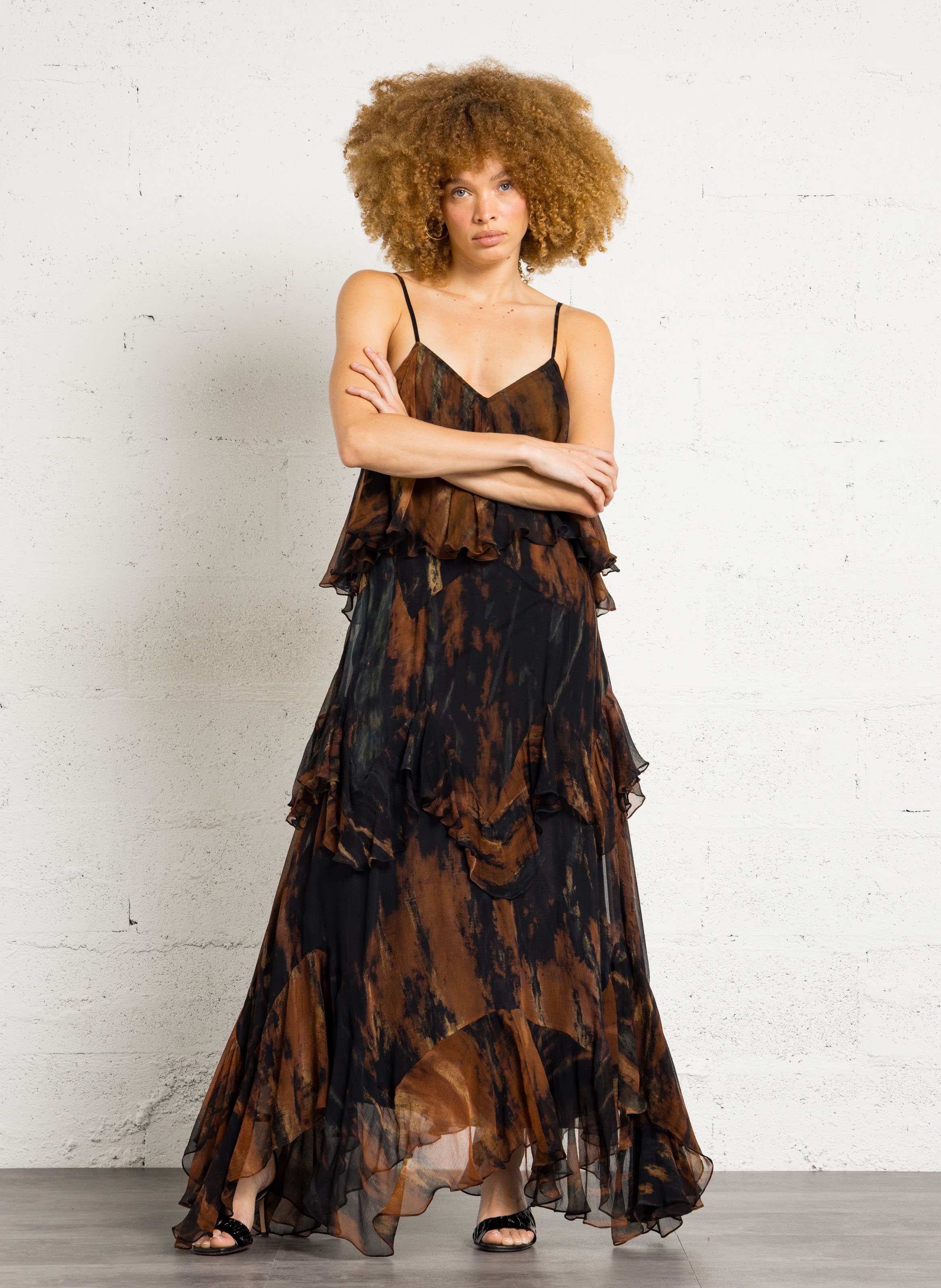 Long V-neck dress MES DEMOISELLES Multicolored