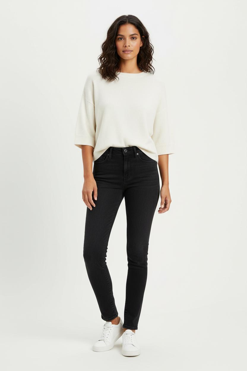 Cropped slim jeans with studs LEVI'S - Seconde main Black