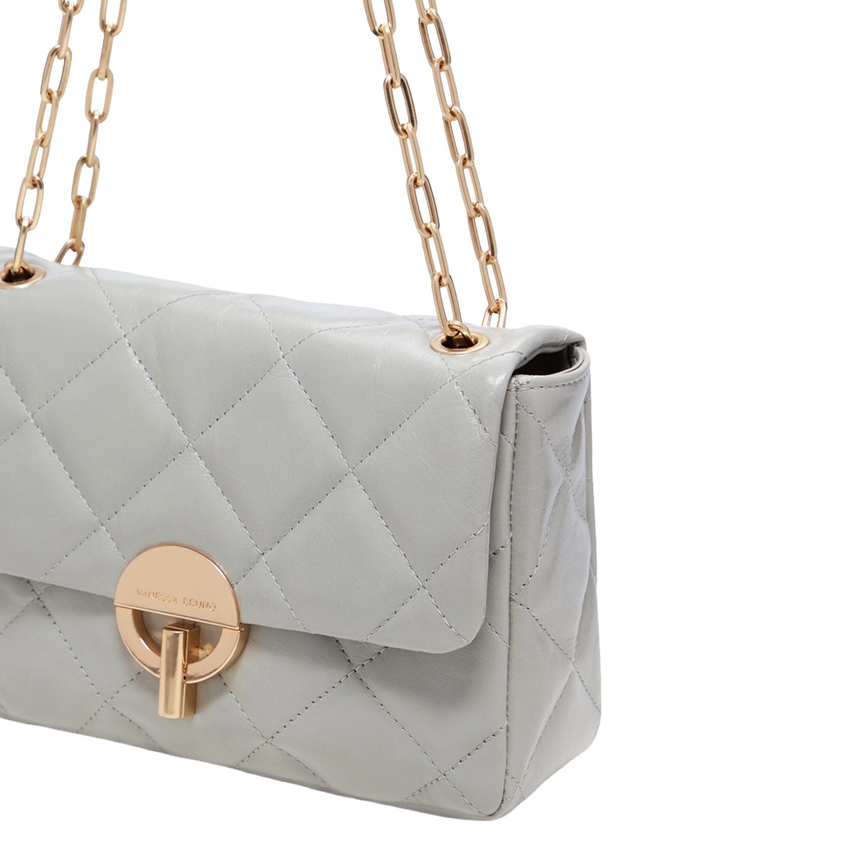 Sac bandoulière en cuir Gris