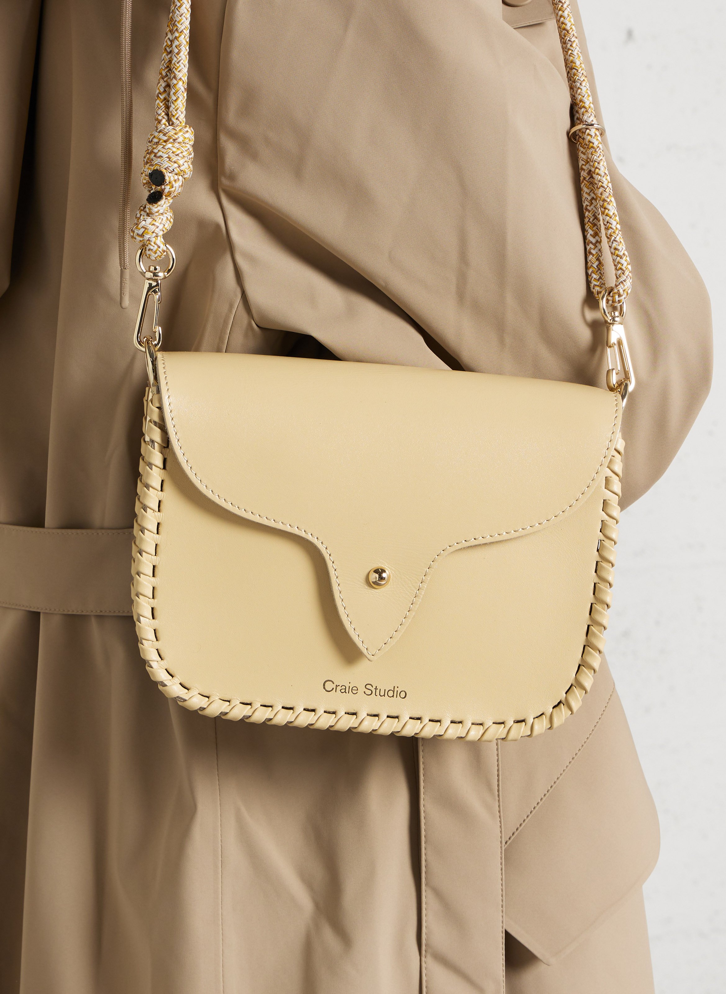 Dori leather shoulder bag CRAIE STUDIO Beige