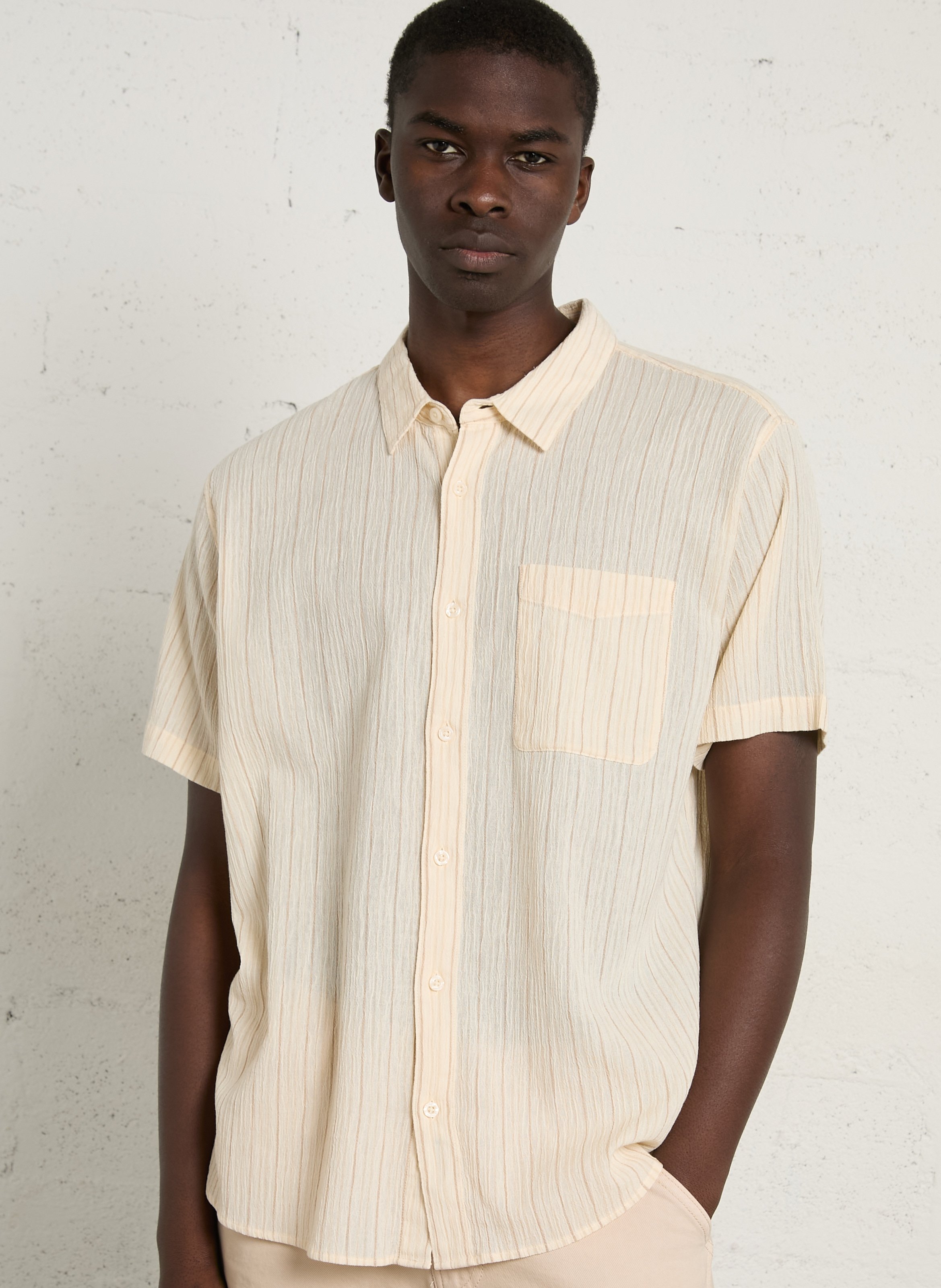 Gerade geschnittene Bluse aus Bio-Baumwolle mit klassischem Kragen PATAGONIA Beige