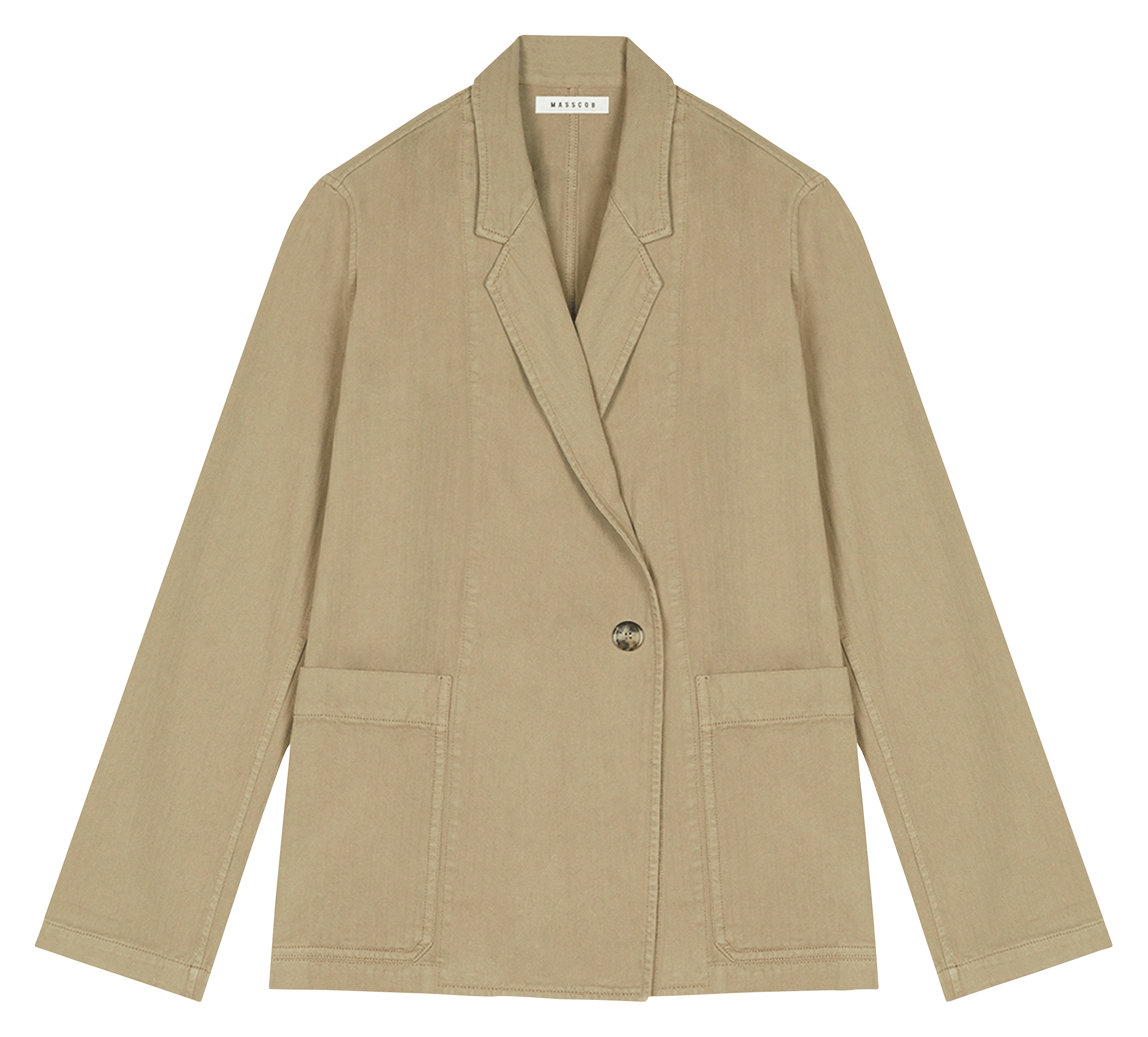 Veste col taileur en coton  MASSCOB Beige