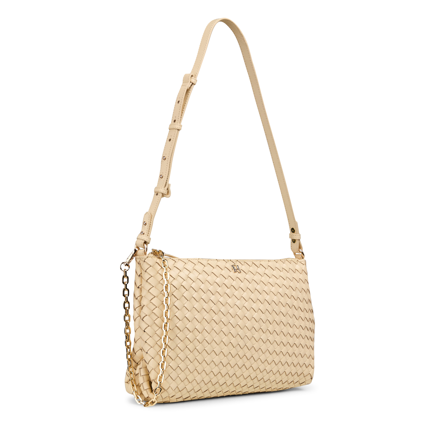 Braided leather shoulder bag PETITE MENDIGOTE Blue