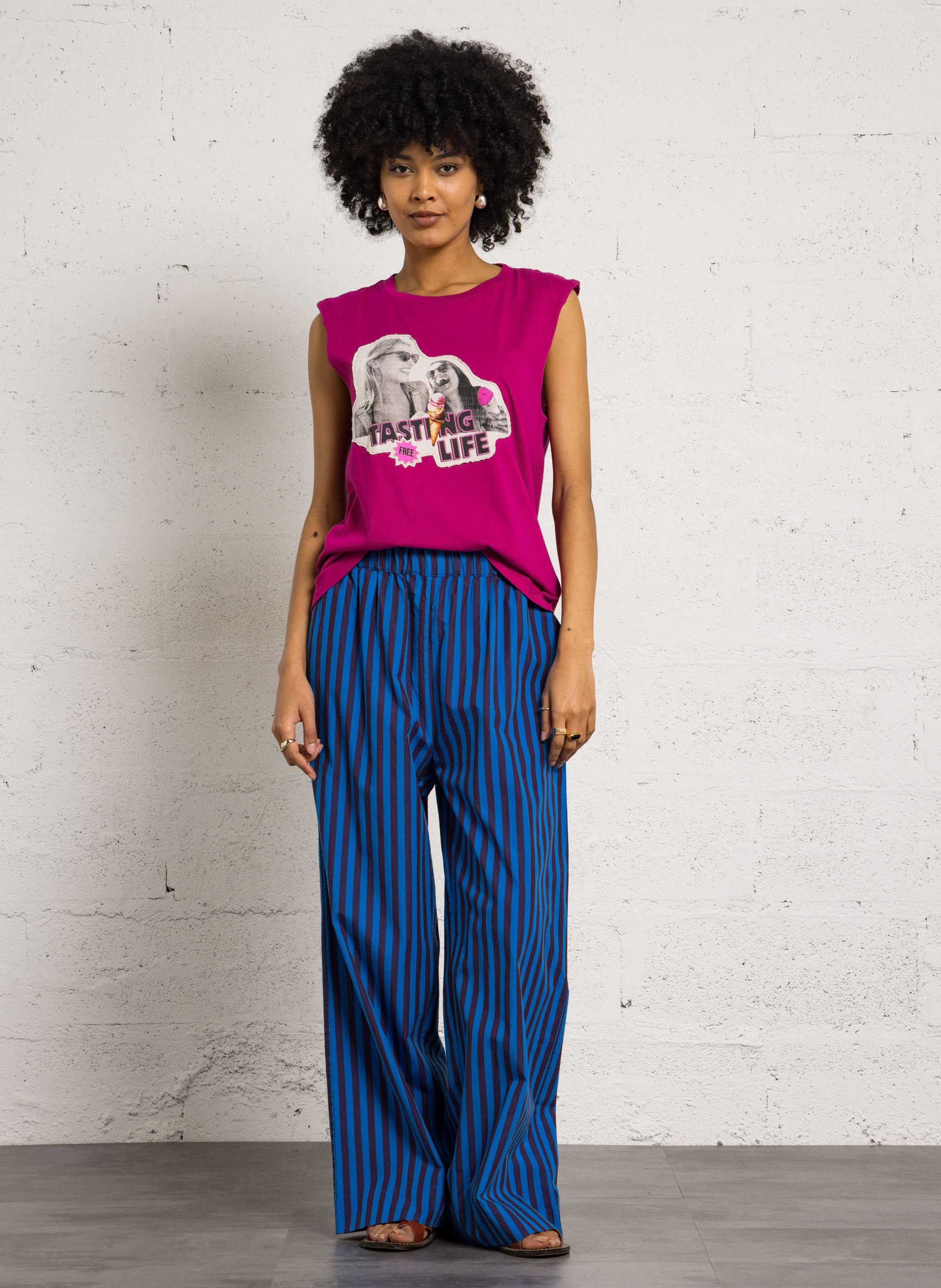 Débardeur col rond en coton bio LEON & HARPER Rose