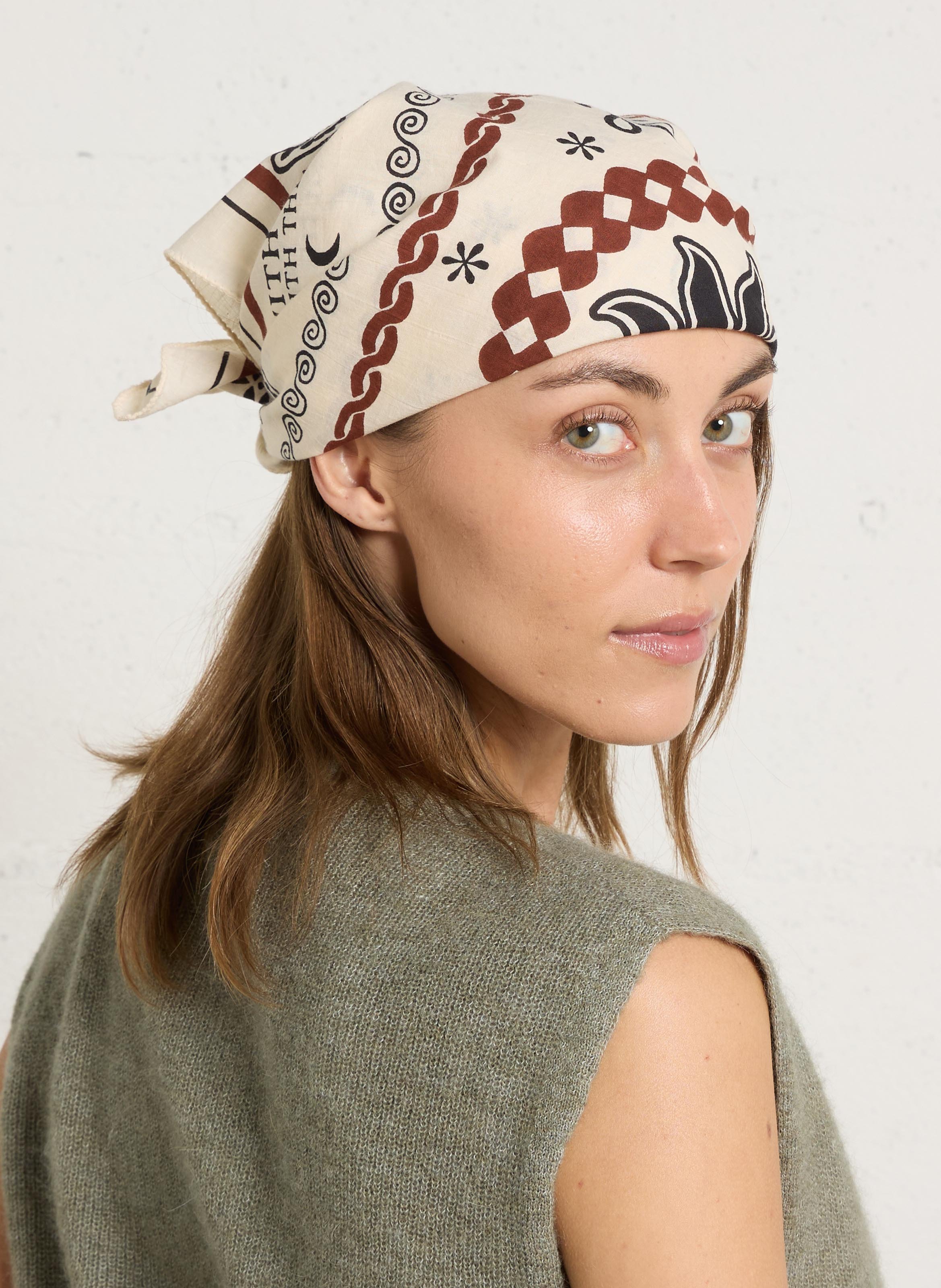 Foulard en coton DES PETITS HAUTS Marron