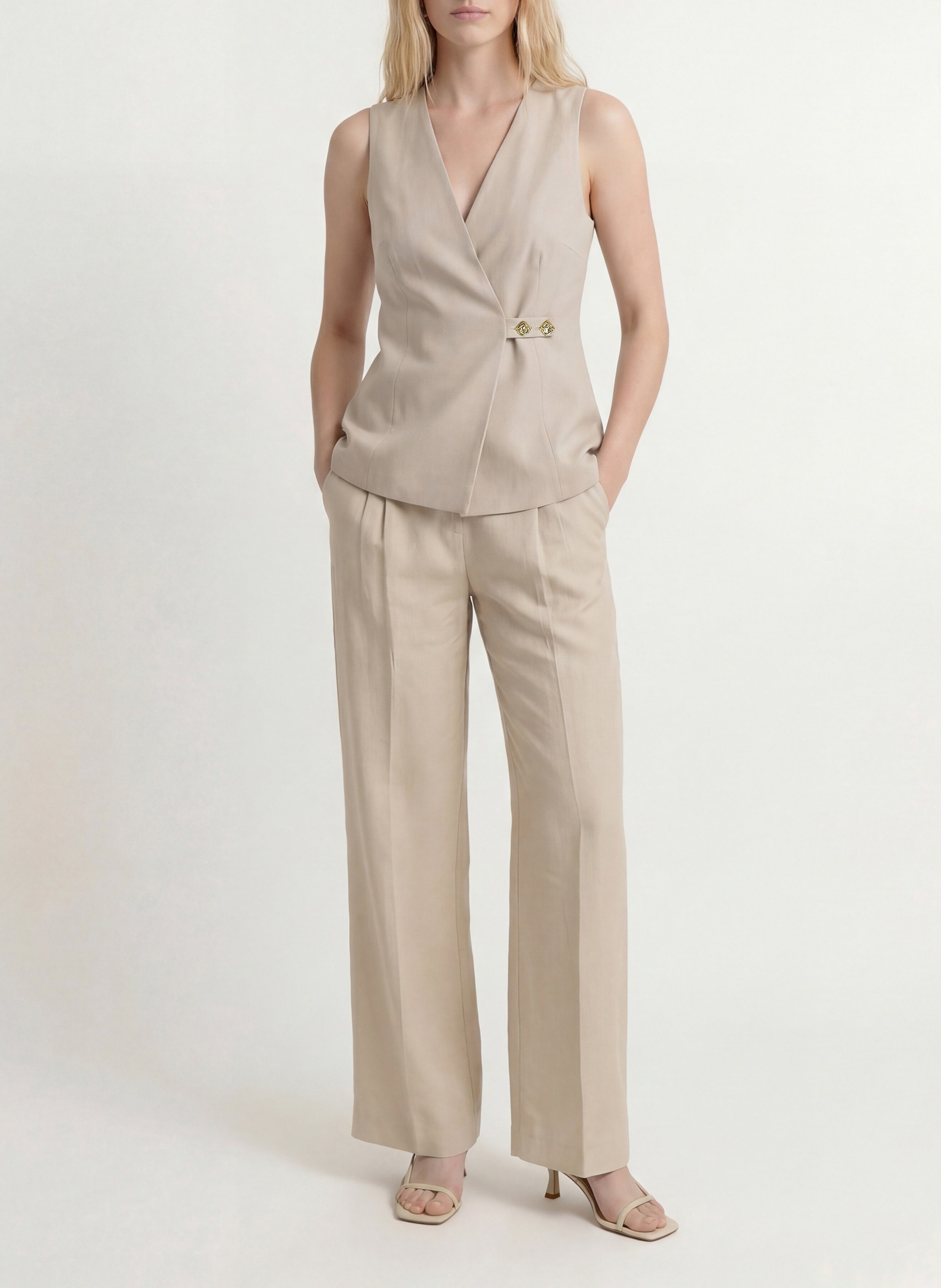 Wijde broek KOOKAI Beige