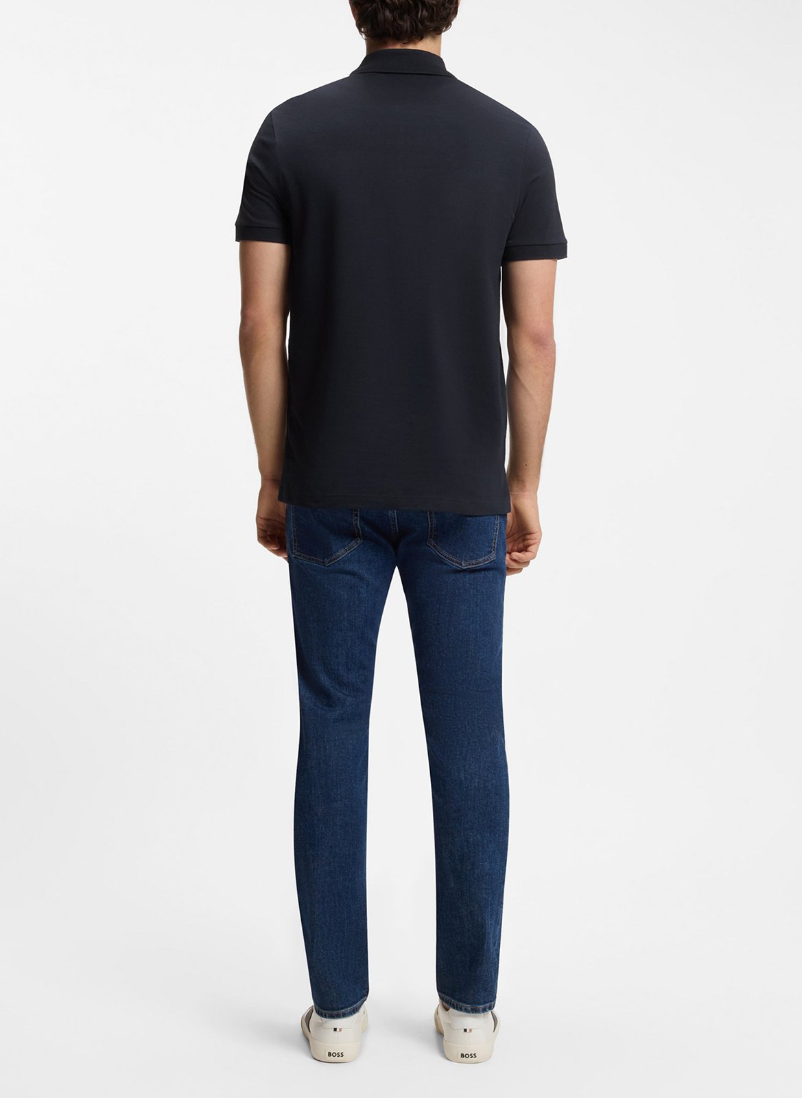 Polo slim-fit en coton mélangé BOSS Bleu